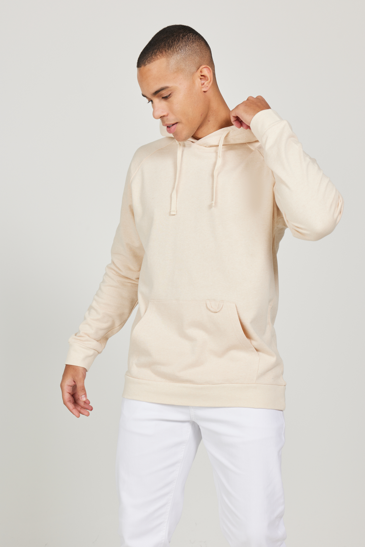 AC&Co / Altınyıldız Classics Erkek Bej Standart Fit Normal Kesim Kapüşonlu %100 Pamuk Uzun Kollu Sweatshirt