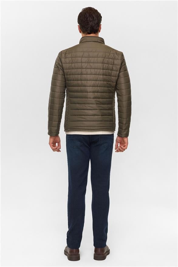 Süvari Haki Slim Kapitone Mont görsel 6