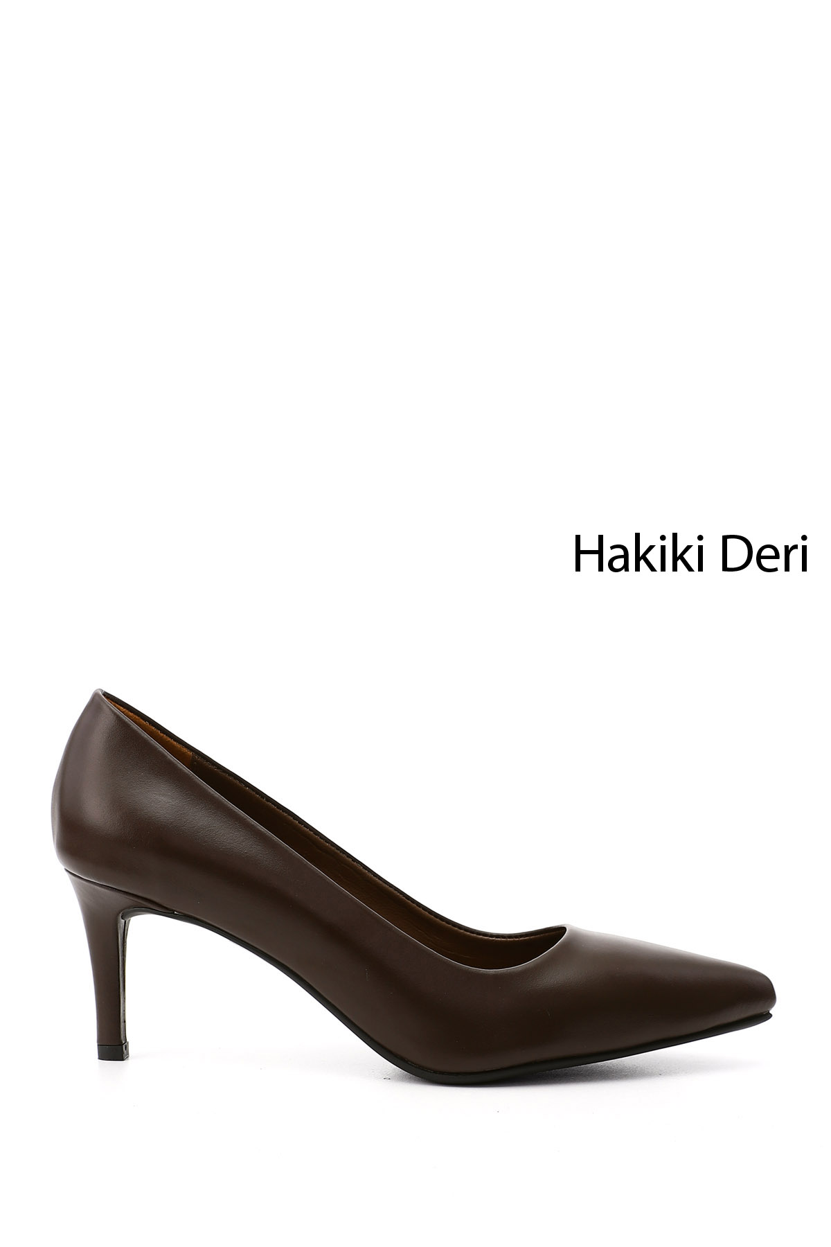 GÖNDERİ(R) Kadın ÇİKOLATA KAHVE Sivri Burun İnce Topuklu Hakiki Deri Stiletto
