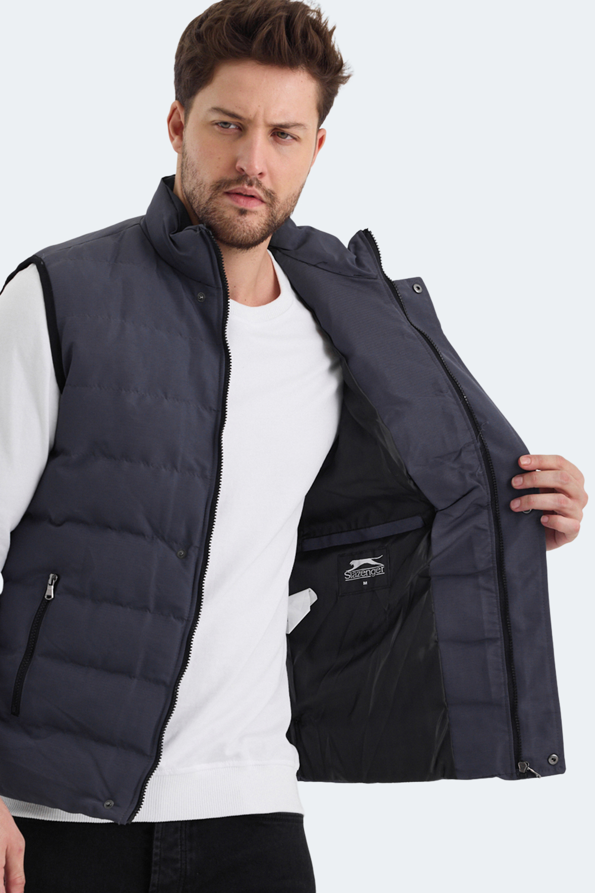 SLAZENGER ZULA Erkek Şişme Yelek Gri görsel 6