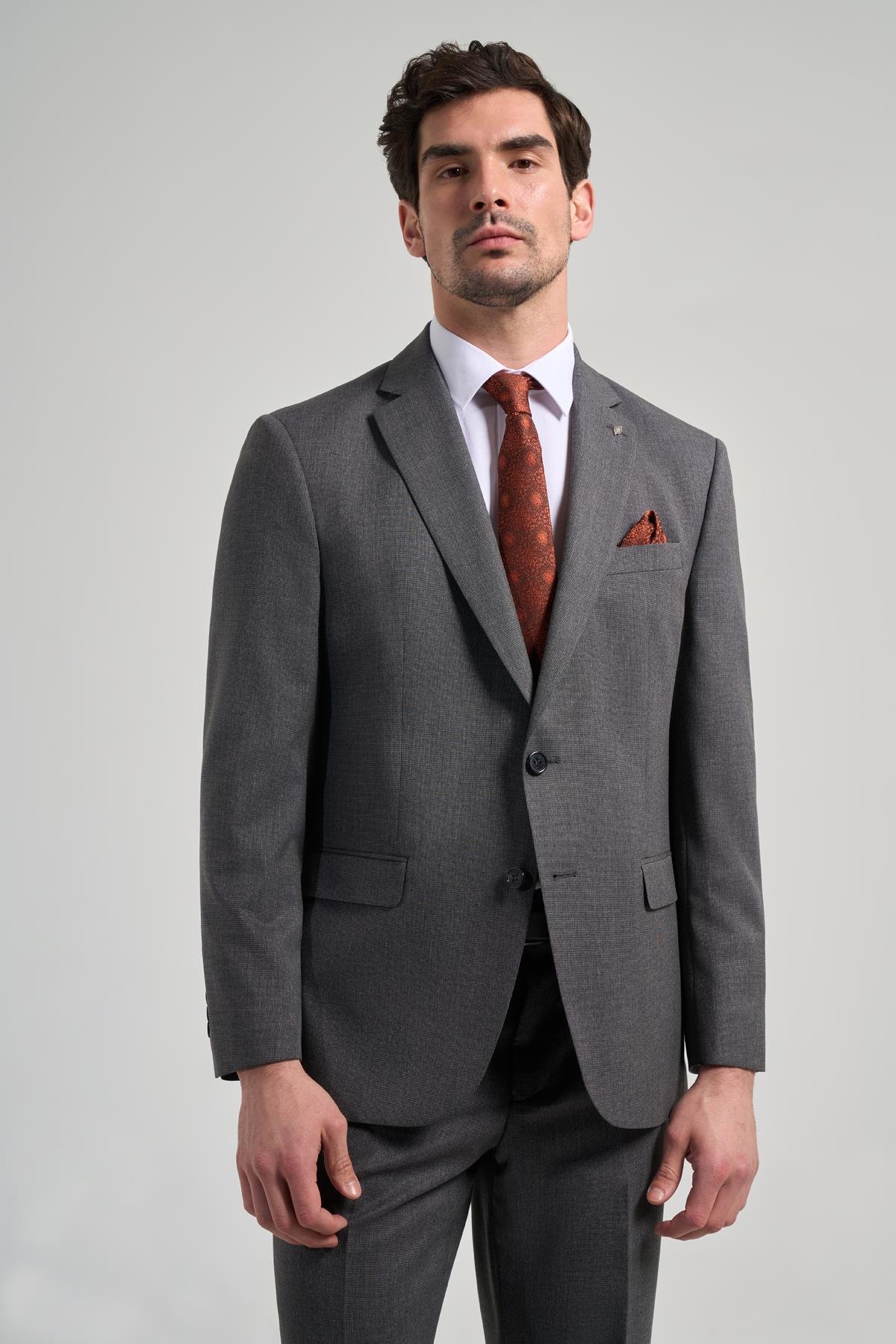 İMZA Bez Ayağı Mono Yaka Tam Astar Esnek 4 Drop Comfort Fit Takım Elbise 1001250169 görsel 2