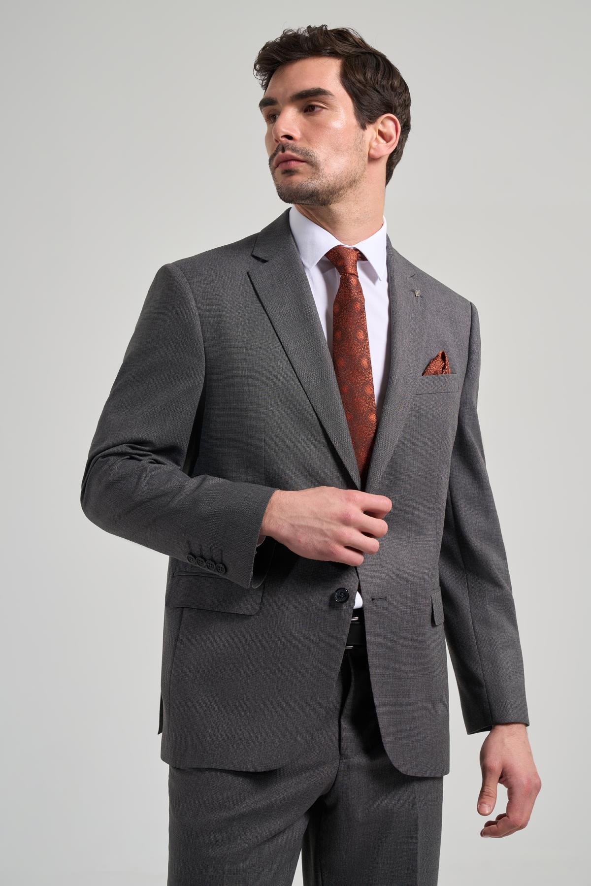 İMZA Bez Ayağı Mono Yaka Tam Astar Esnek 4 Drop Comfort Fit Takım Elbise 1001250169 görsel 3