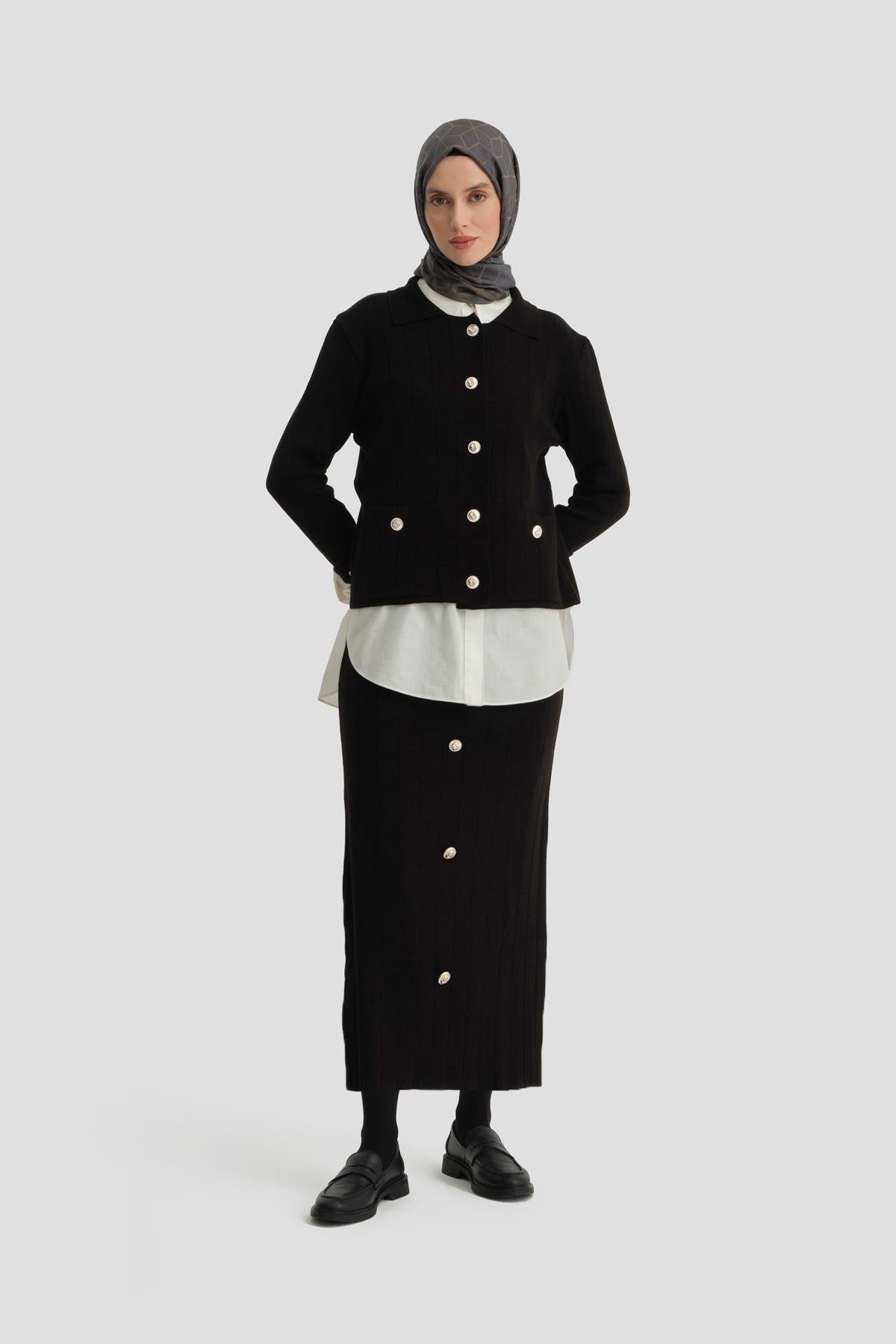 ARMİNE Triko Takım 24Kd4204 Siyah görsel 2