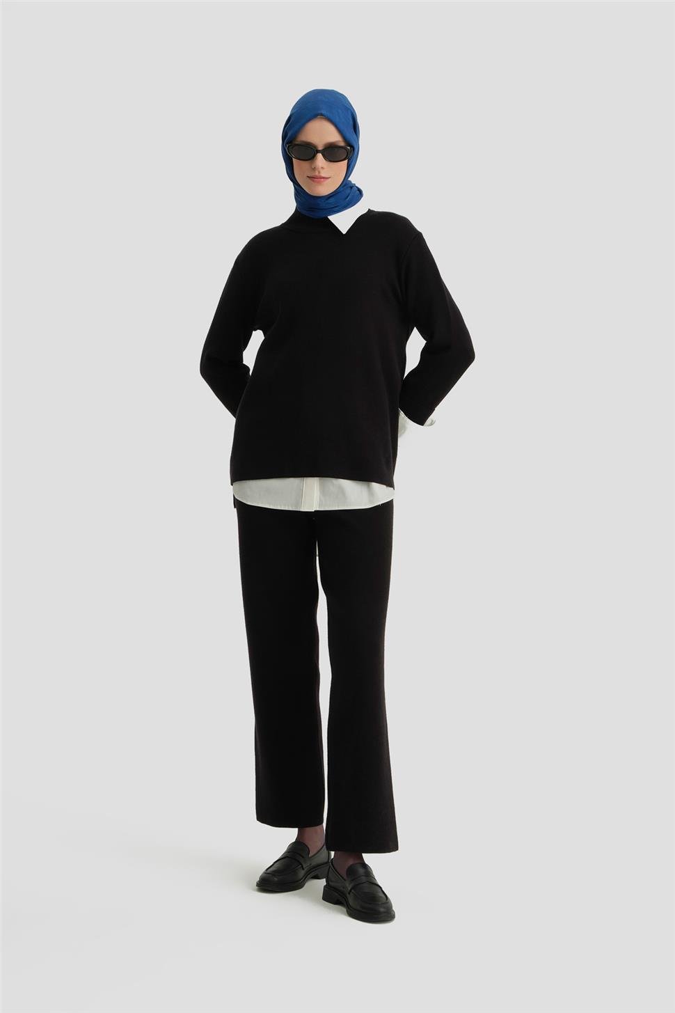 ARMİNE Pantolonlu Triko Takım 24Kd4219 Siyah