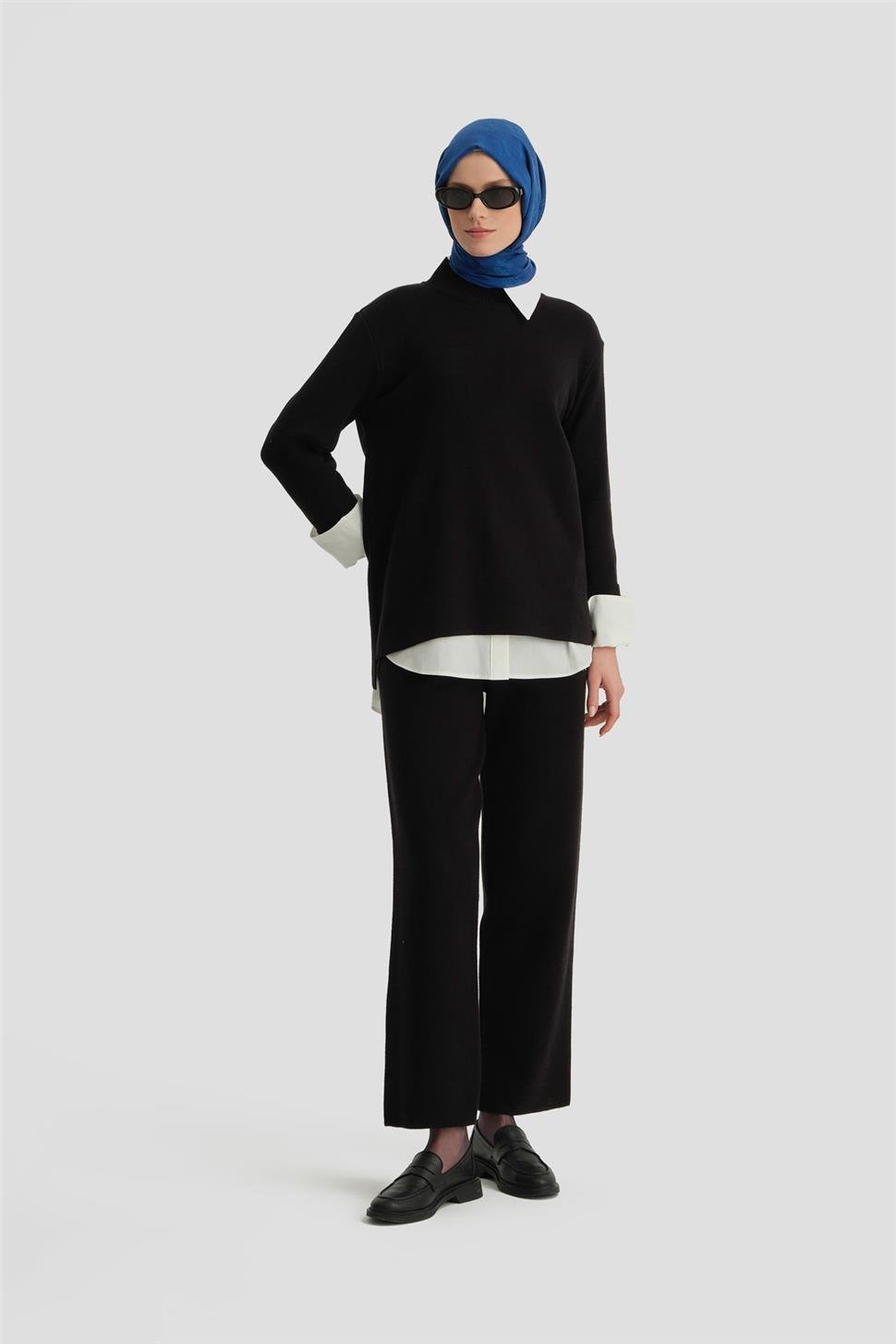 ARMİNE Pantolonlu Triko Takım 24Kd4219 Siyah görsel 2