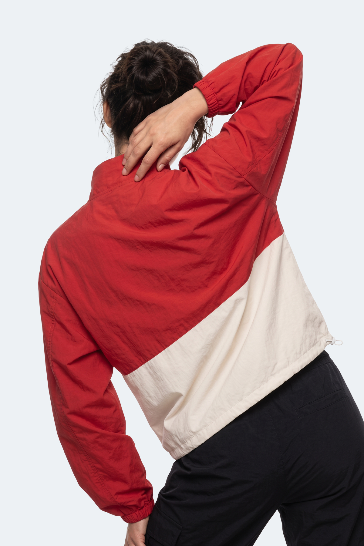 SLAZENGER RESTORED Kadın Dik Yaka Fermuarlı Oversıze Kırmızı Rüzgarlık görsel 8