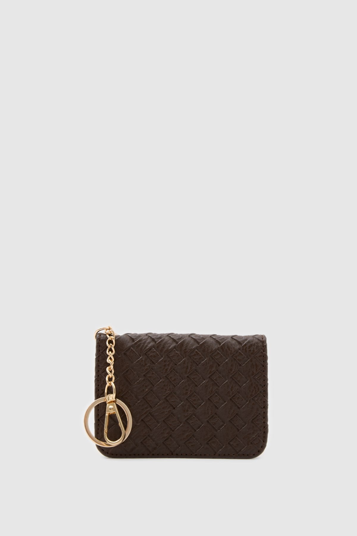 Shulebags Wowen Örgü Deri Charm Kartlık Acı Kahve