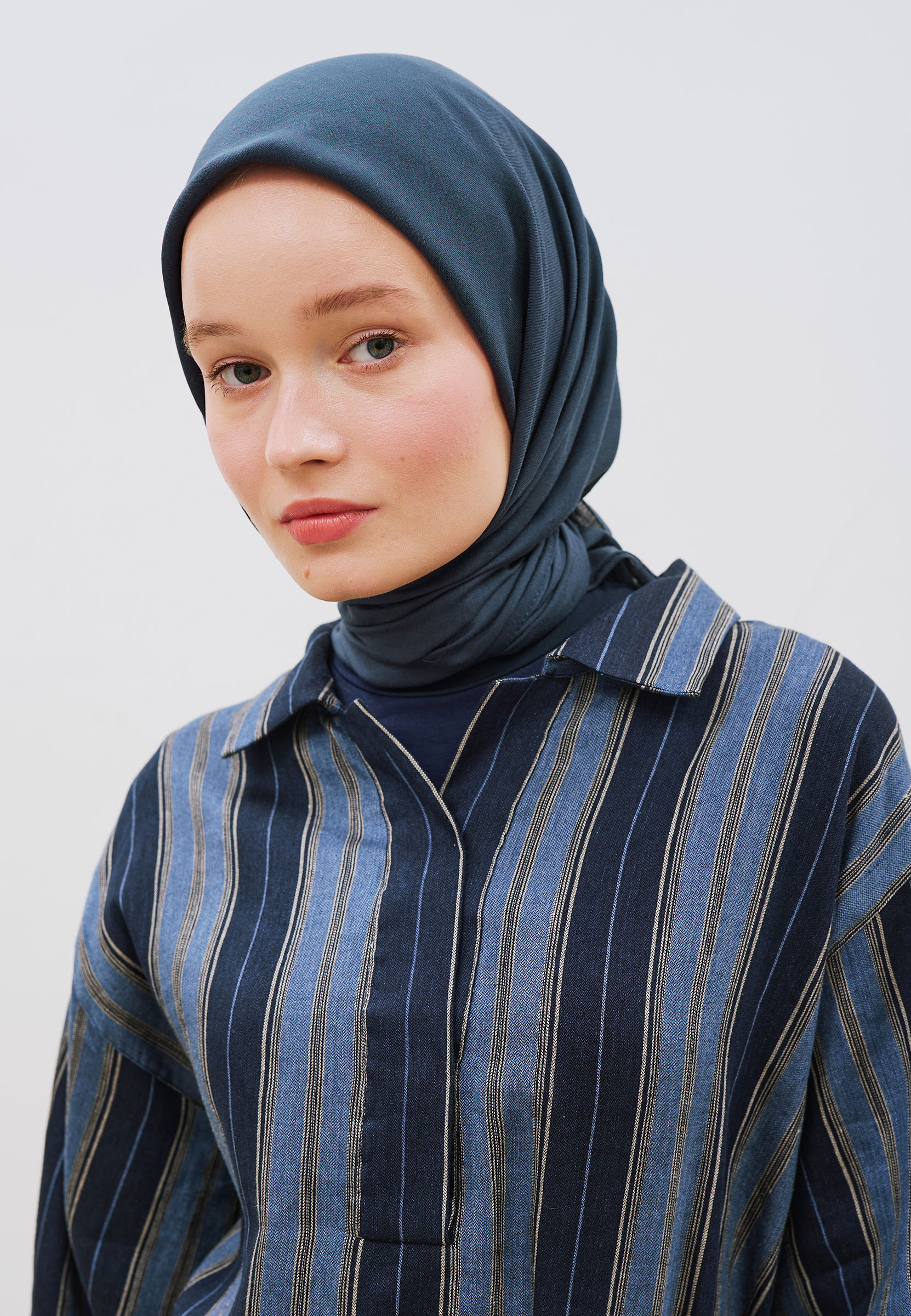 Fresh Scarfs Pamuk Keten Eşarp Lacivert