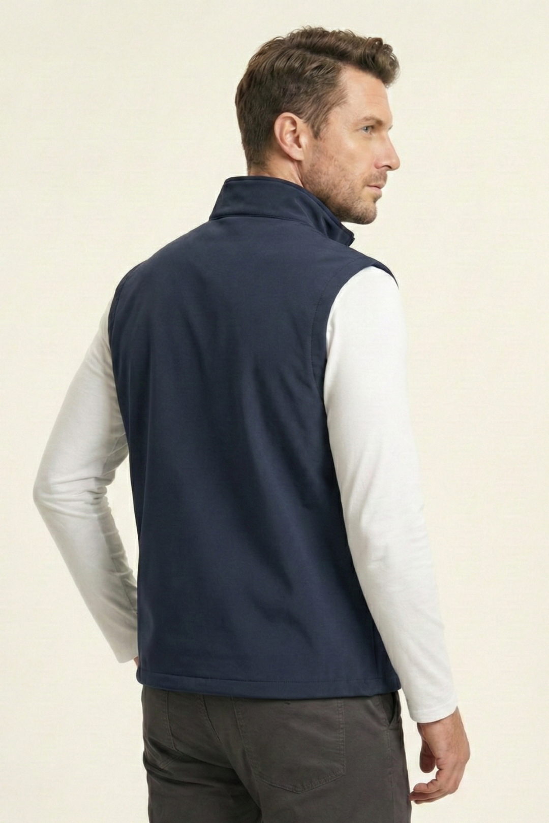 Genius Store Erkek Yelek Softshell Su Geçirmez Tam Fermuarlı Cepli Normal Kalıp Spor Yelek görsel 3