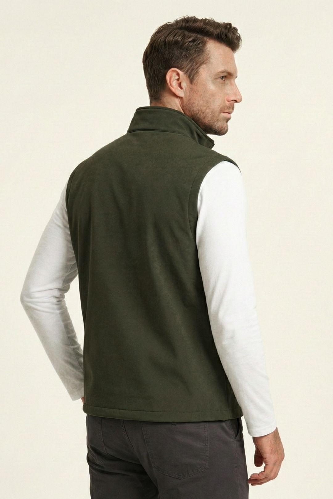 Genius Store Erkek Yelek Softshell Su Geçirmez Tam Fermuarlı Cepli Normal Kalıp Spor Yelek görsel 3