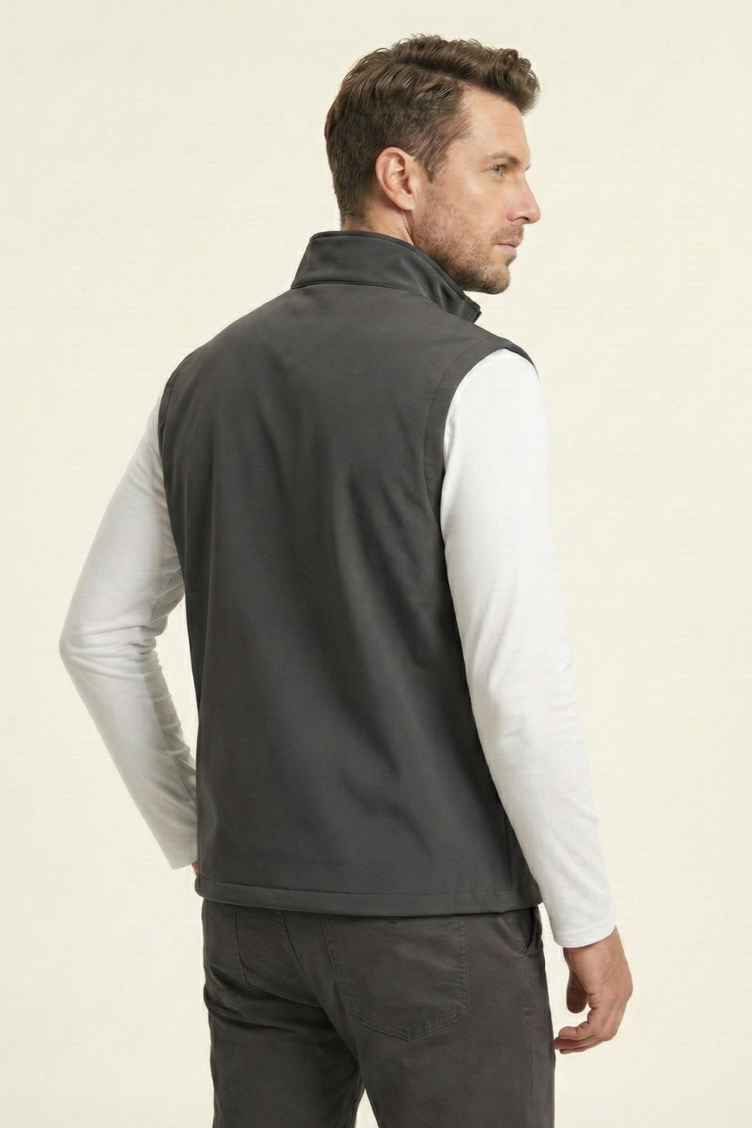 Genius Store Erkek Yelek Softshell Su Geçirmez Tam Fermuarlı Cepli Normal Kalıp Spor Yelek görsel 3