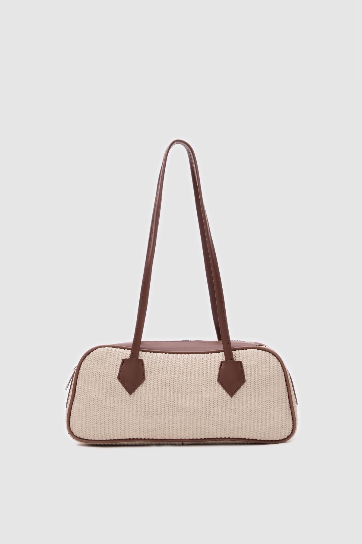 Shulebags Boheme Hasır Baget Çanta Krem