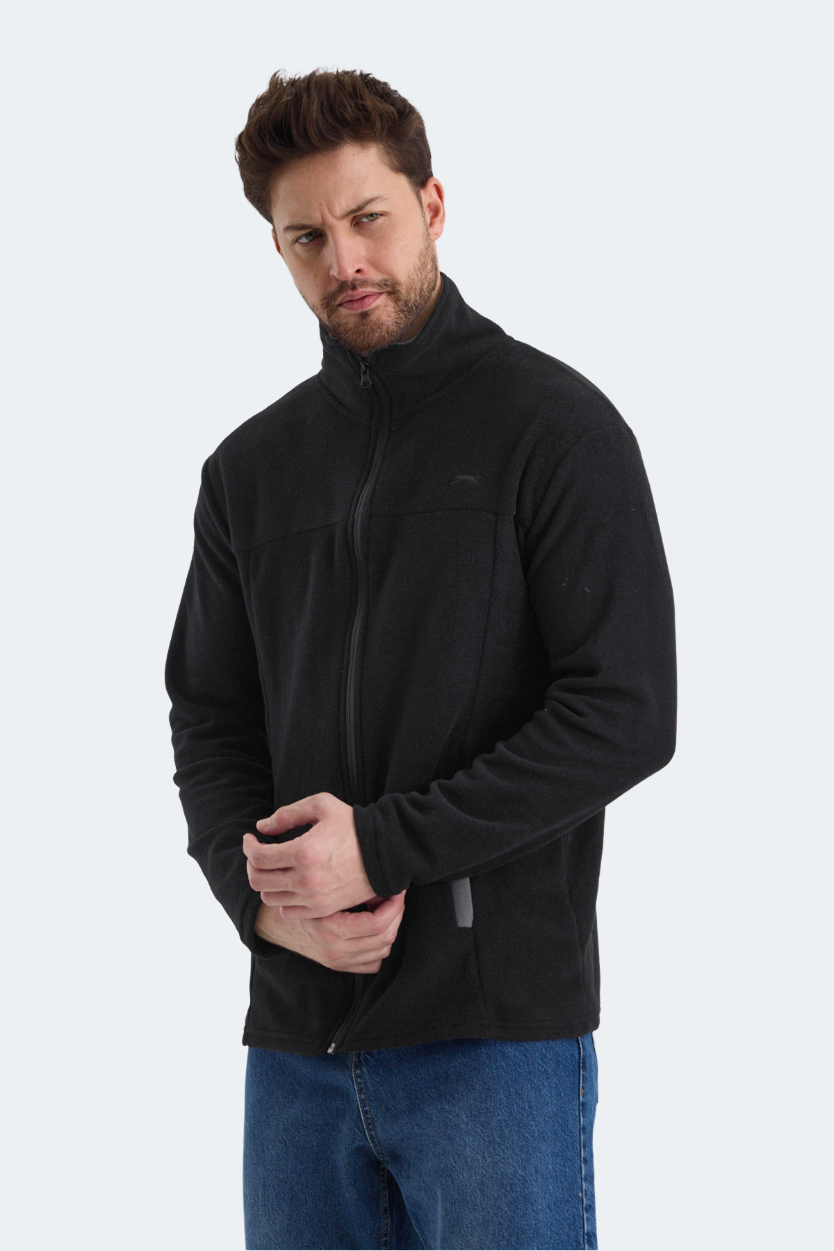 SLAZENGER SAFRANO I Erkek Fermuarlı Sweatshirt Hırka Siyah görsel 6