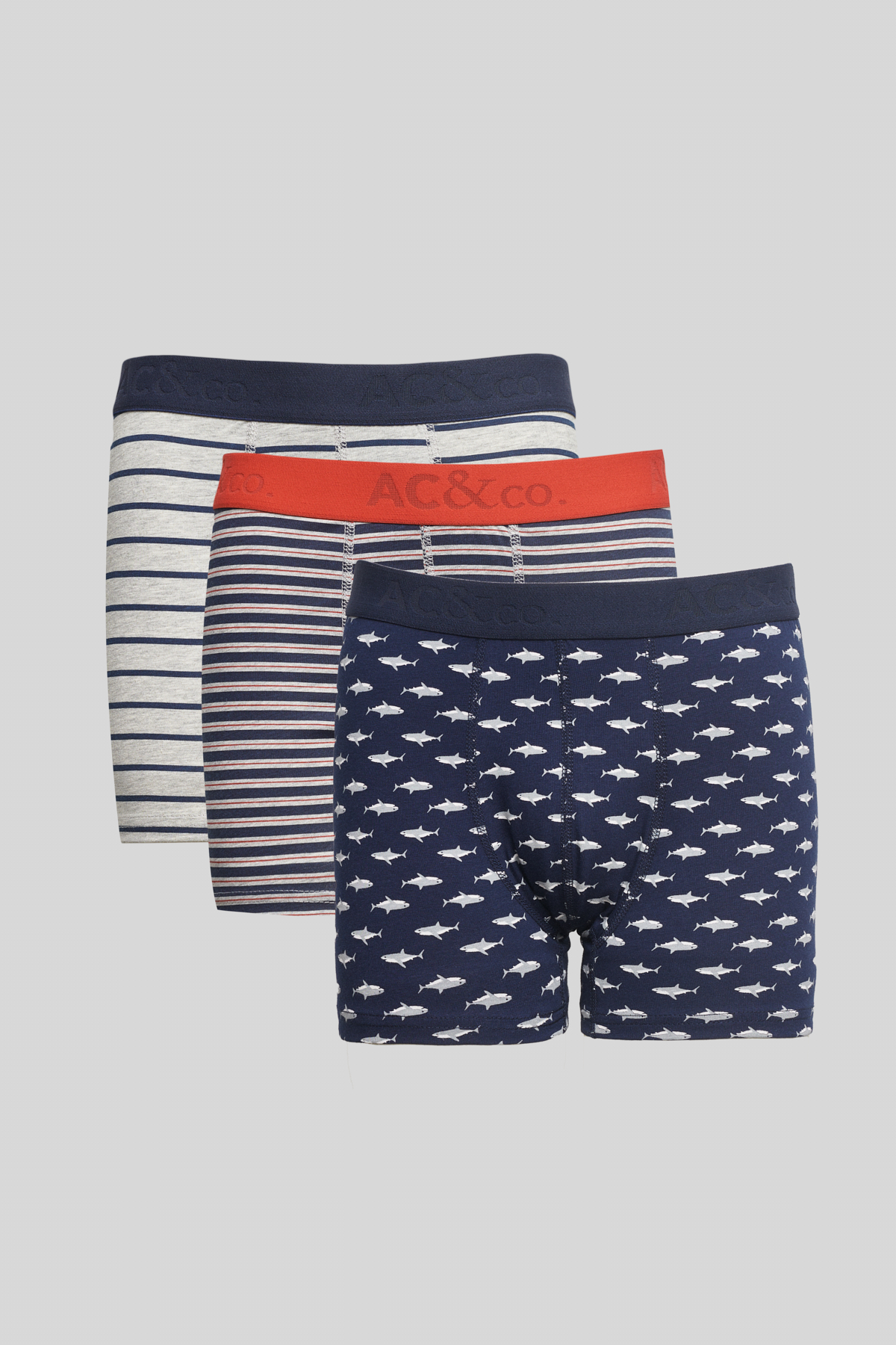 AC&Co / Altınyıldız Classics Erkek Lacivert-Gri 3'lü Boxer Paketi
