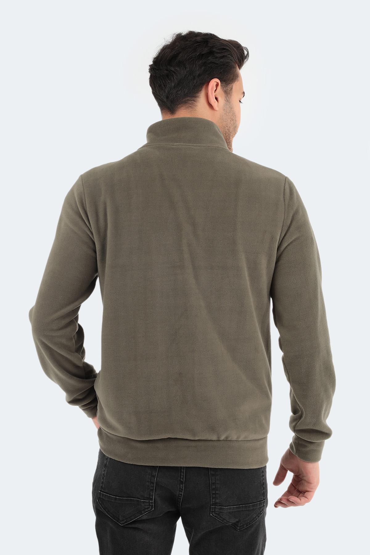 SLAZENGER SANSA Erkek Fermuarlı Sweatshirt Hırka Haki görsel 2