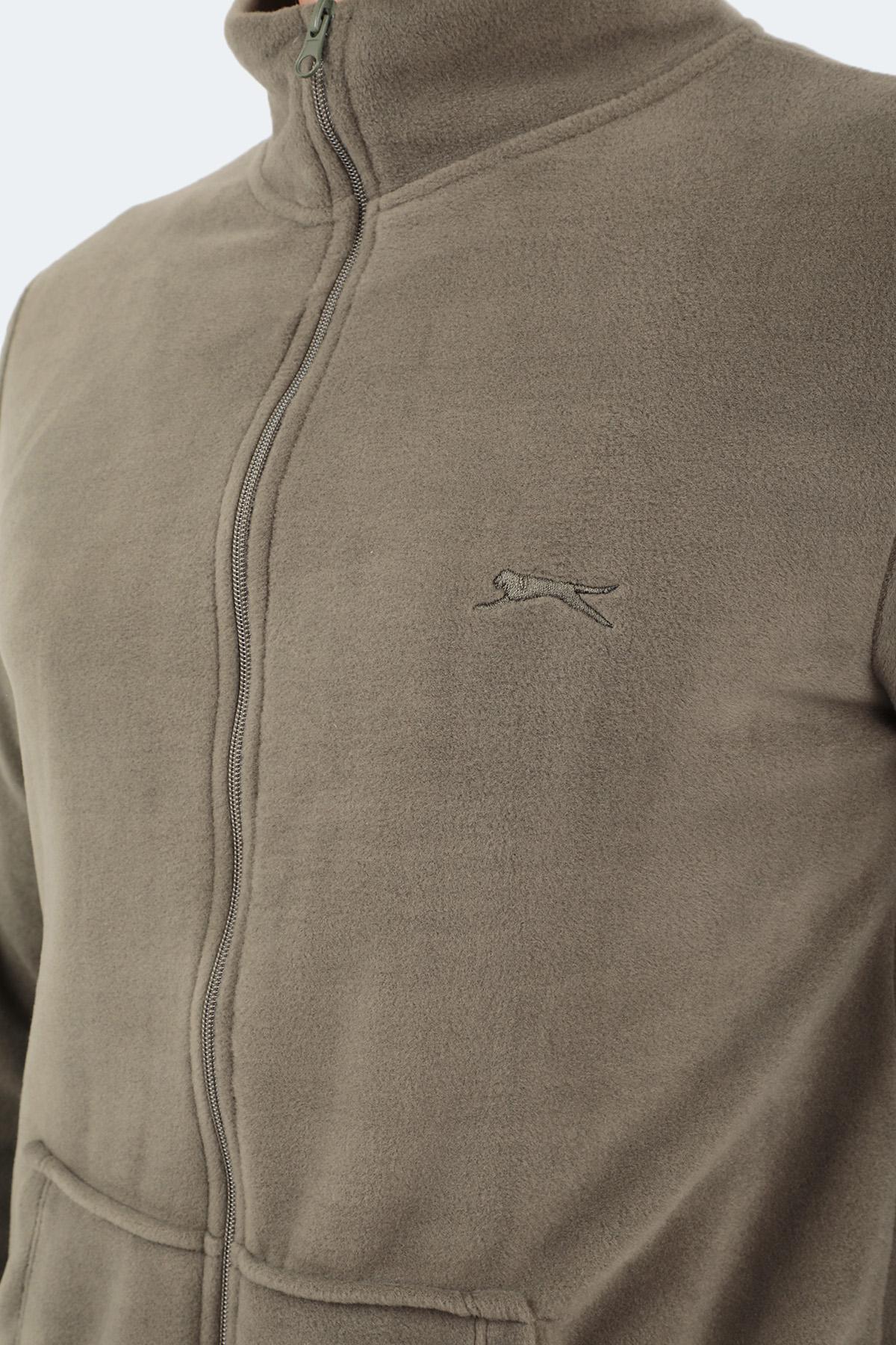 SLAZENGER SANSA Erkek Fermuarlı Sweatshirt Hırka Haki görsel 4