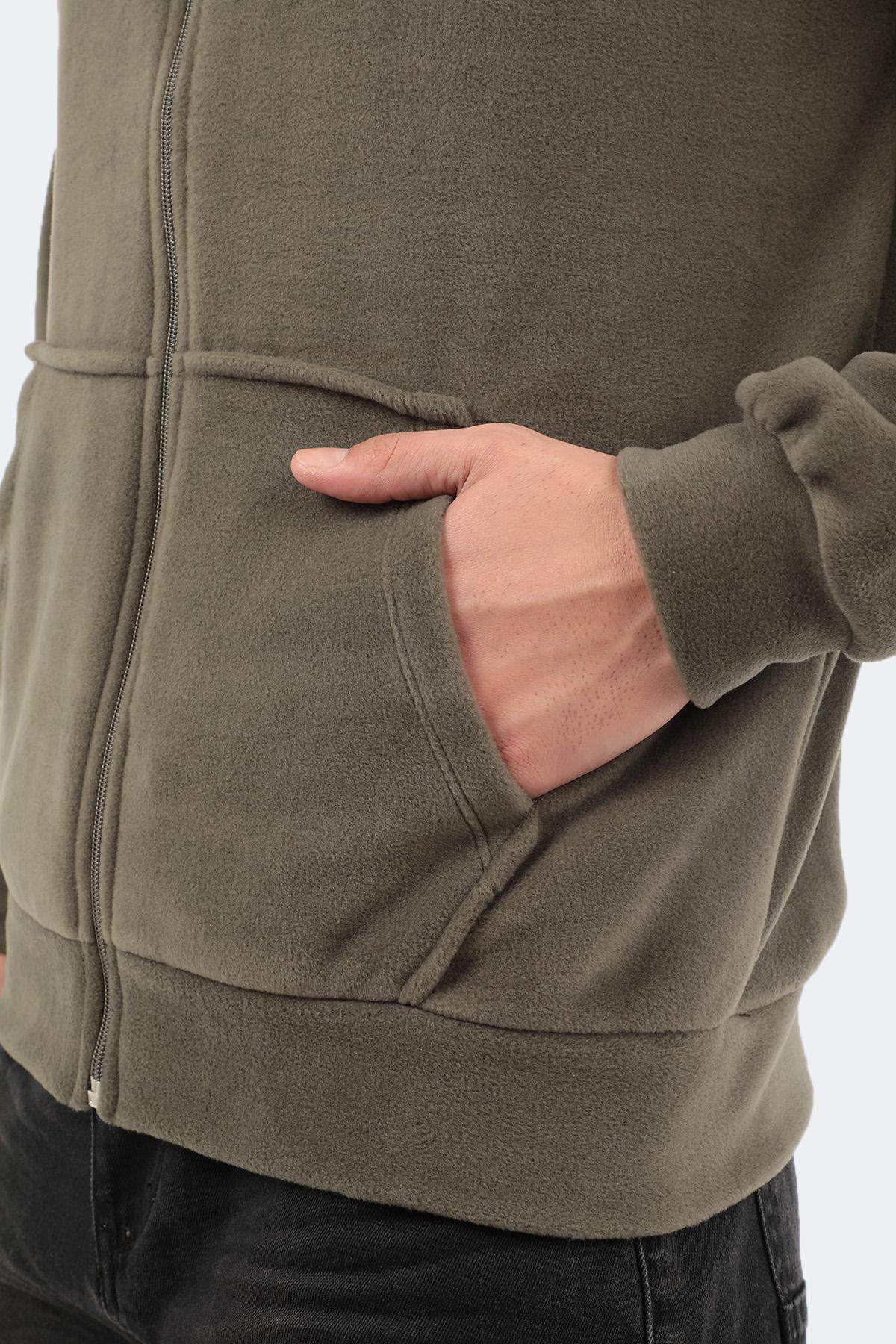 SLAZENGER SANSA Erkek Fermuarlı Sweatshirt Hırka Haki görsel 5