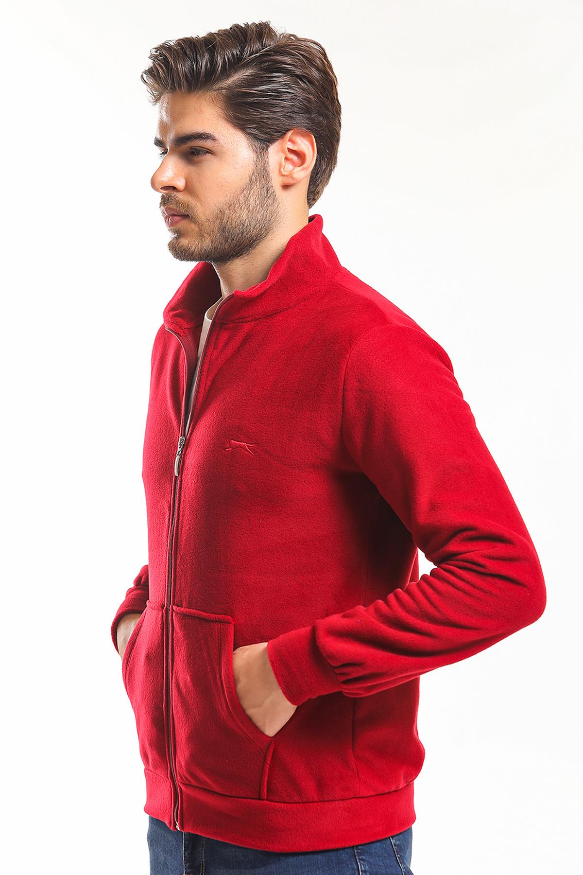 SLAZENGER SANSA Erkek Fermuarlı Sweatshirt Hırka Bordo görsel 2