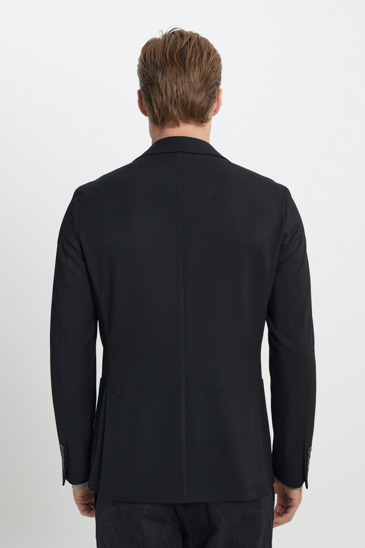 Altınyıldız Classics Erkek Siyah Slim Fit Dar Kesim Mono Yaka Beli Bağlamalı Diagonal Desenli Torba Cepli Takım Elbise görsel 7