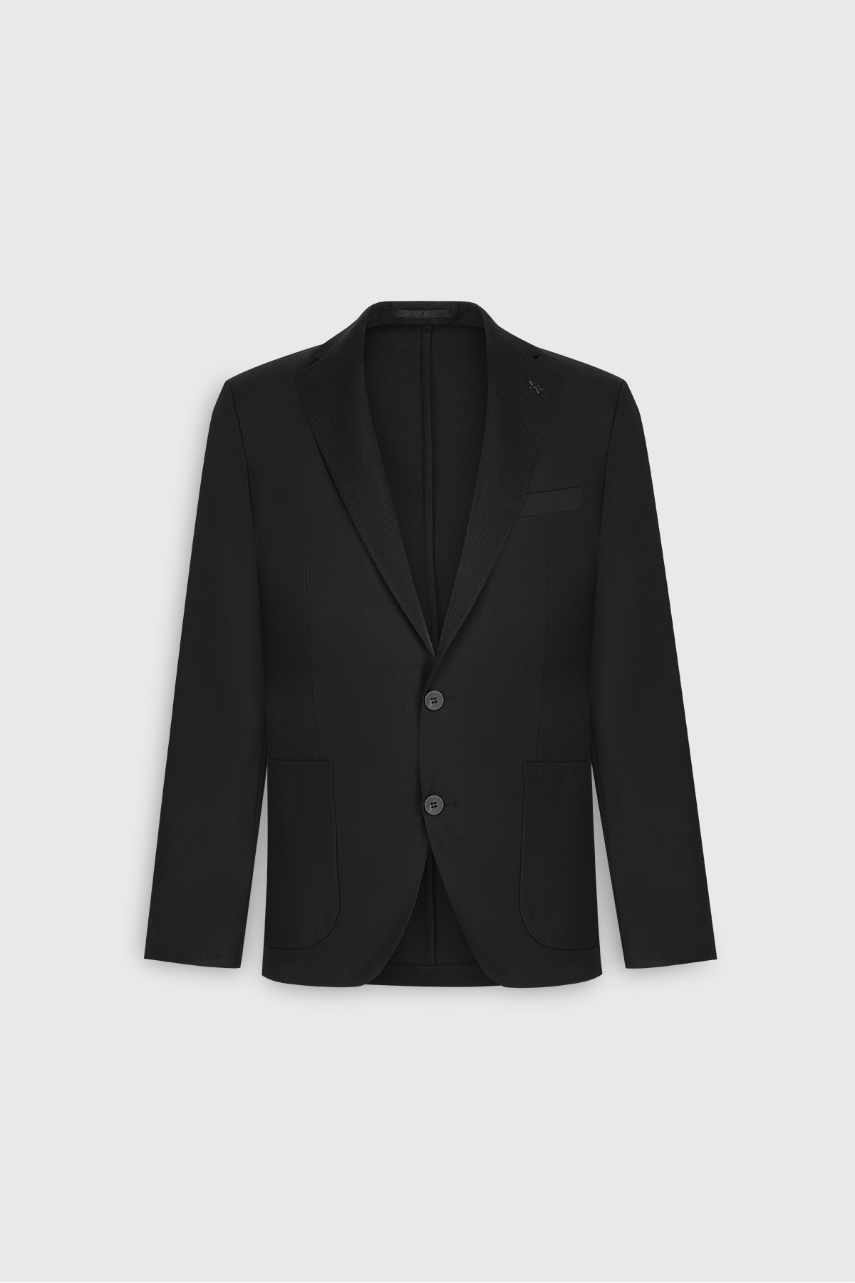 Altınyıldız Classics Erkek Siyah Slim Fit Dar Kesim Mono Yaka Beli Bağlamalı Diagonal Desenli Torba Cepli Takım Elbise görsel 8