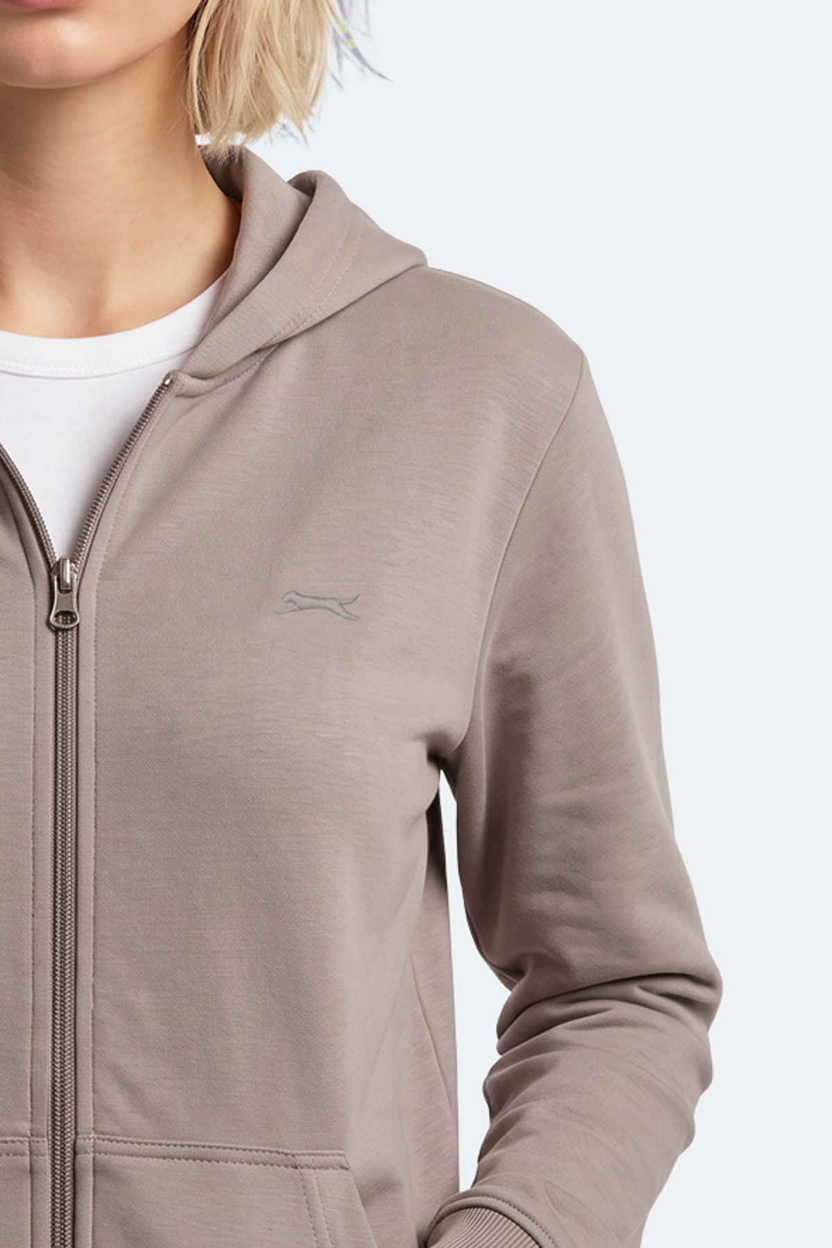 SLAZENGER SERA I Kadın Fermuarlı Gri Sweatshırt görsel 2