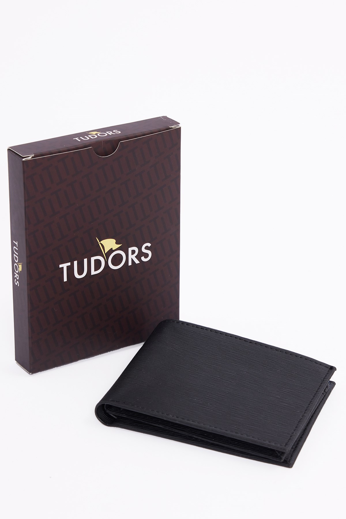 TUDORS Siyah Dokulu Kart Para Bölmeli Erkek Cüzdan görsel 3