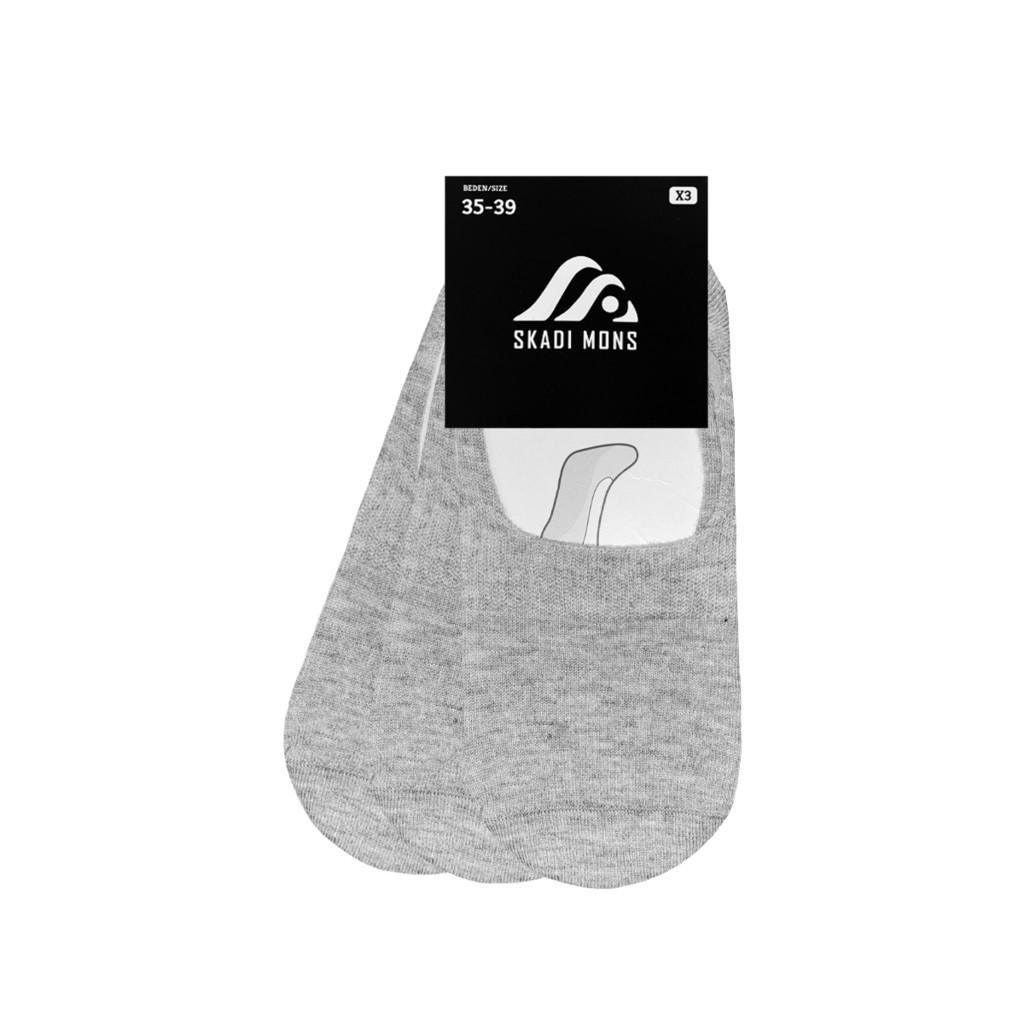 Skadi Mons Invisible 3 Parça Unisex Gri Babet Çorap görsel 2