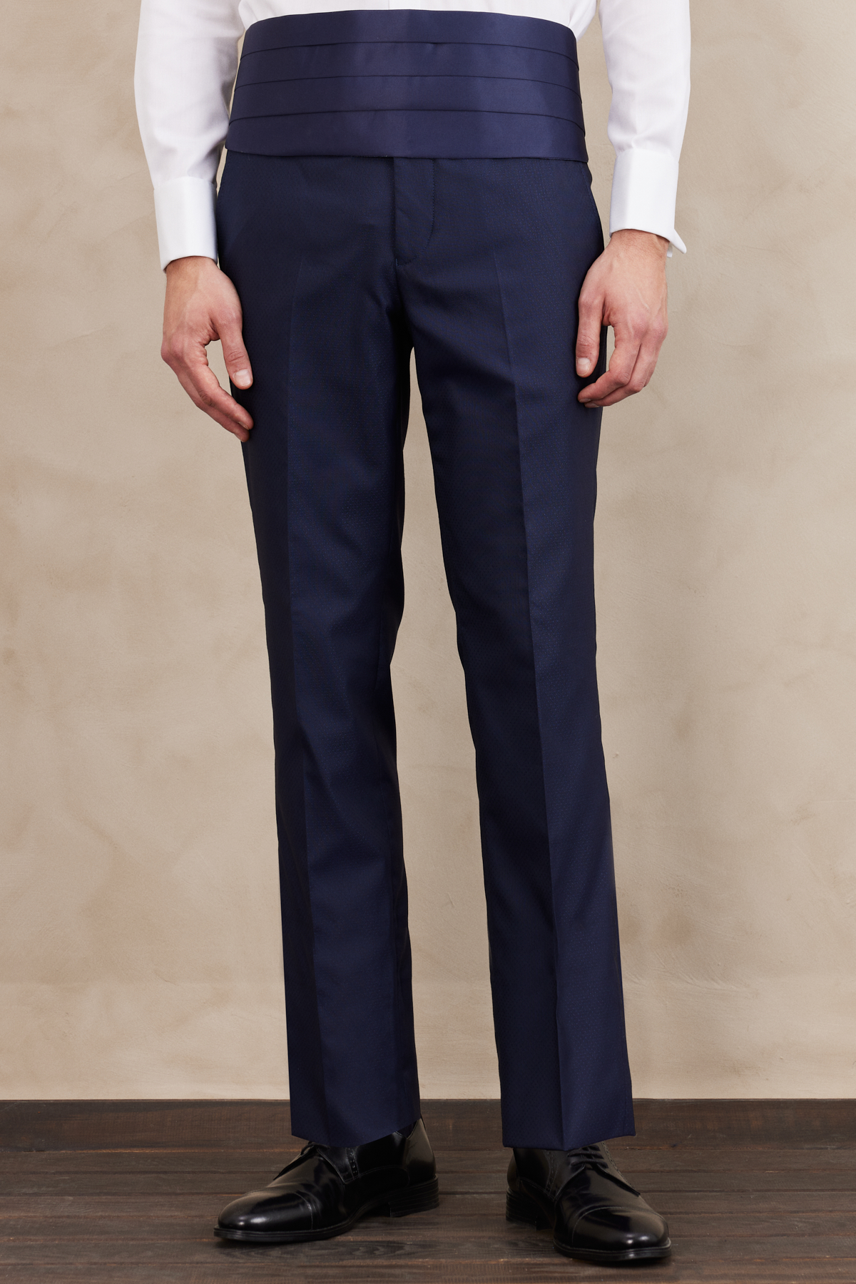 Altınyıldız Classics Erkek Lacivert Slim Fit Dar Kesim Mono Yaka Desenli Yelekli Smokin Takım görsel 4