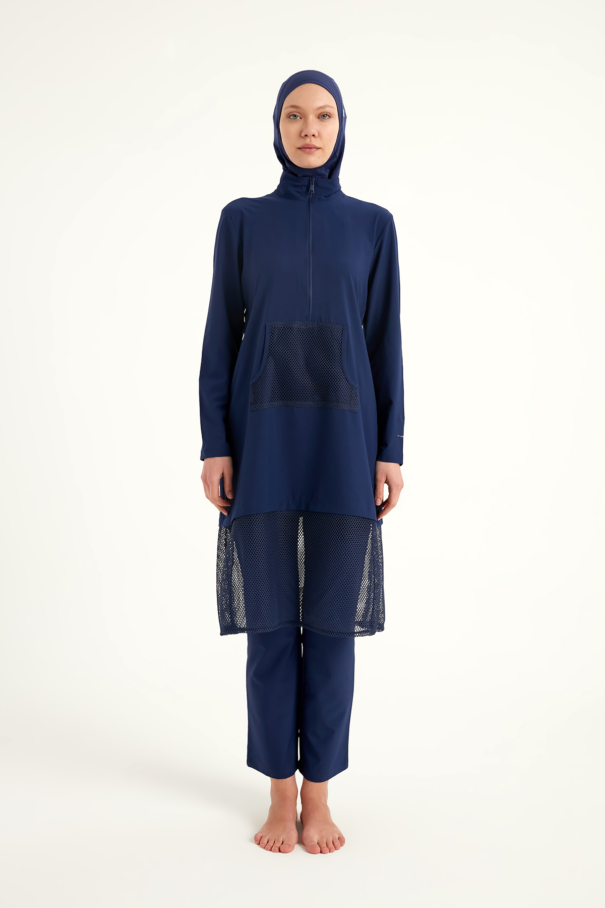 Marina Tam Kapalı Tesettür Mayo M2508-2 Lacivert görsel 5