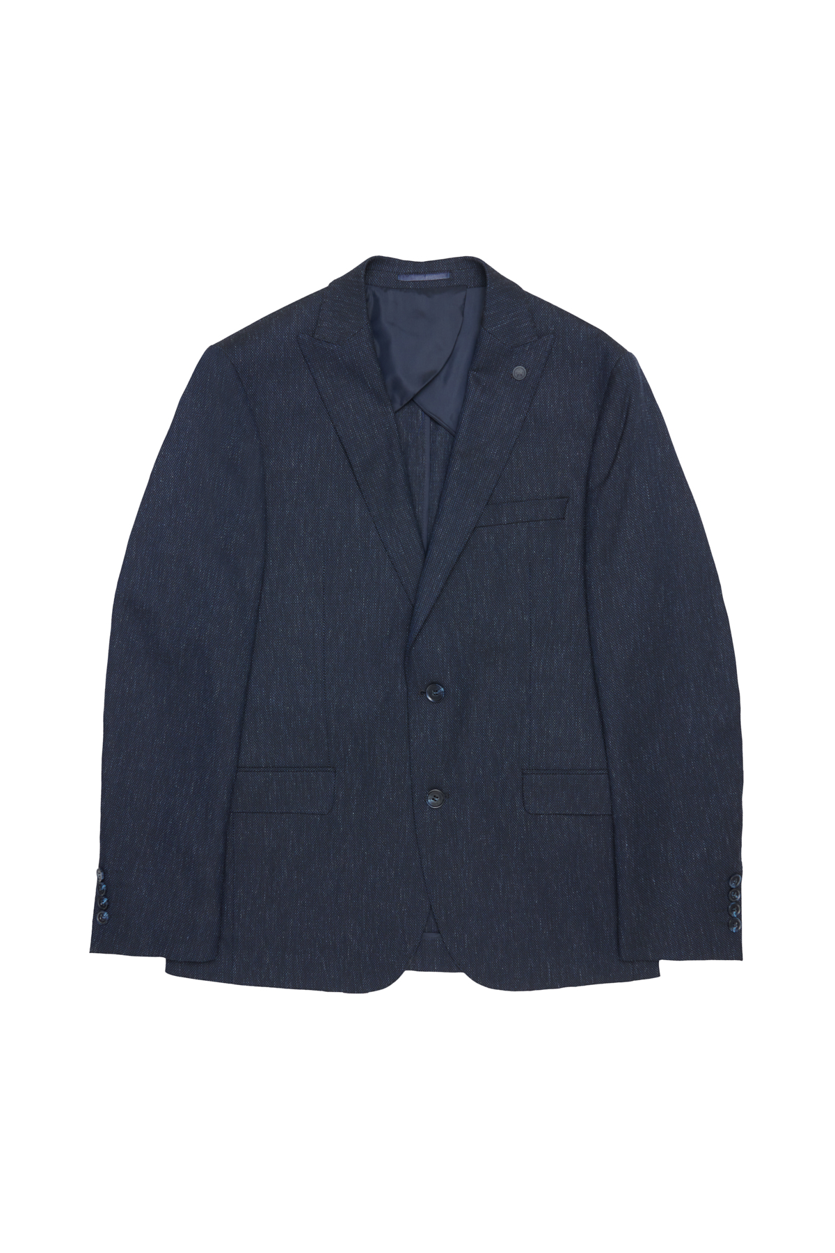 Altınyıldız Classics Erkek Koyu Lacivert Slim Fit Dar Kesim Mono Yaka Desenli Yelekli Takım Elbise görsel 3