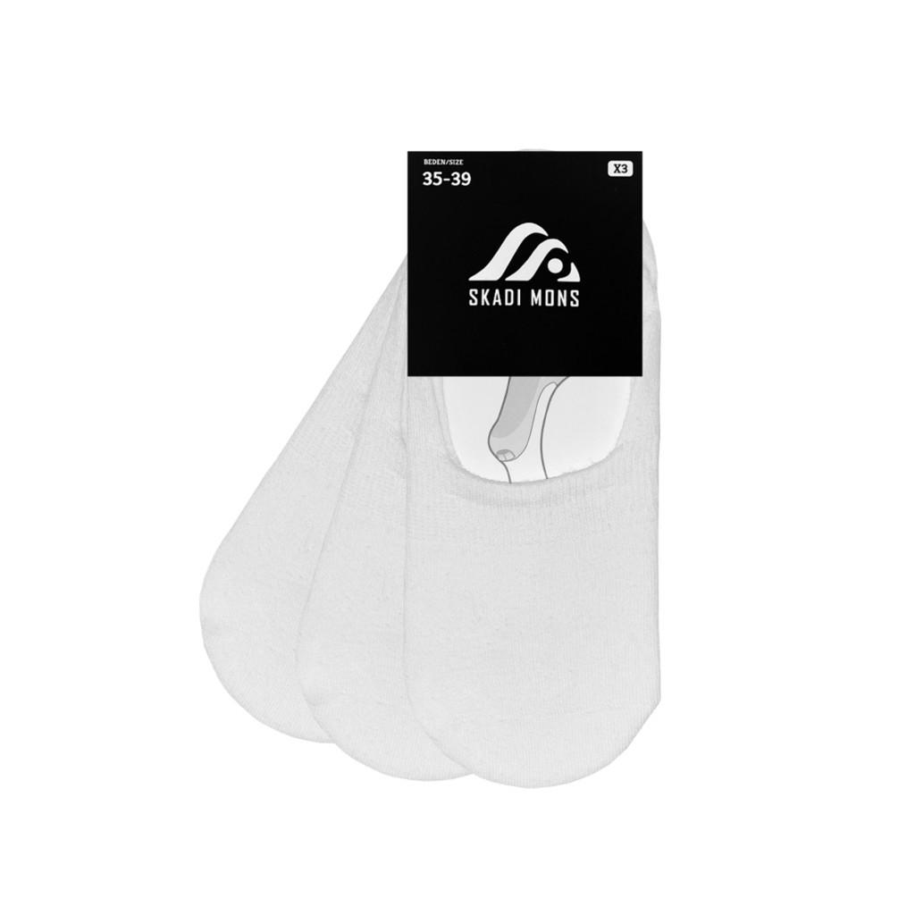 Skadi Mons Invisible 3 Parça Unisex Beyaz Babet Çorap görsel 2