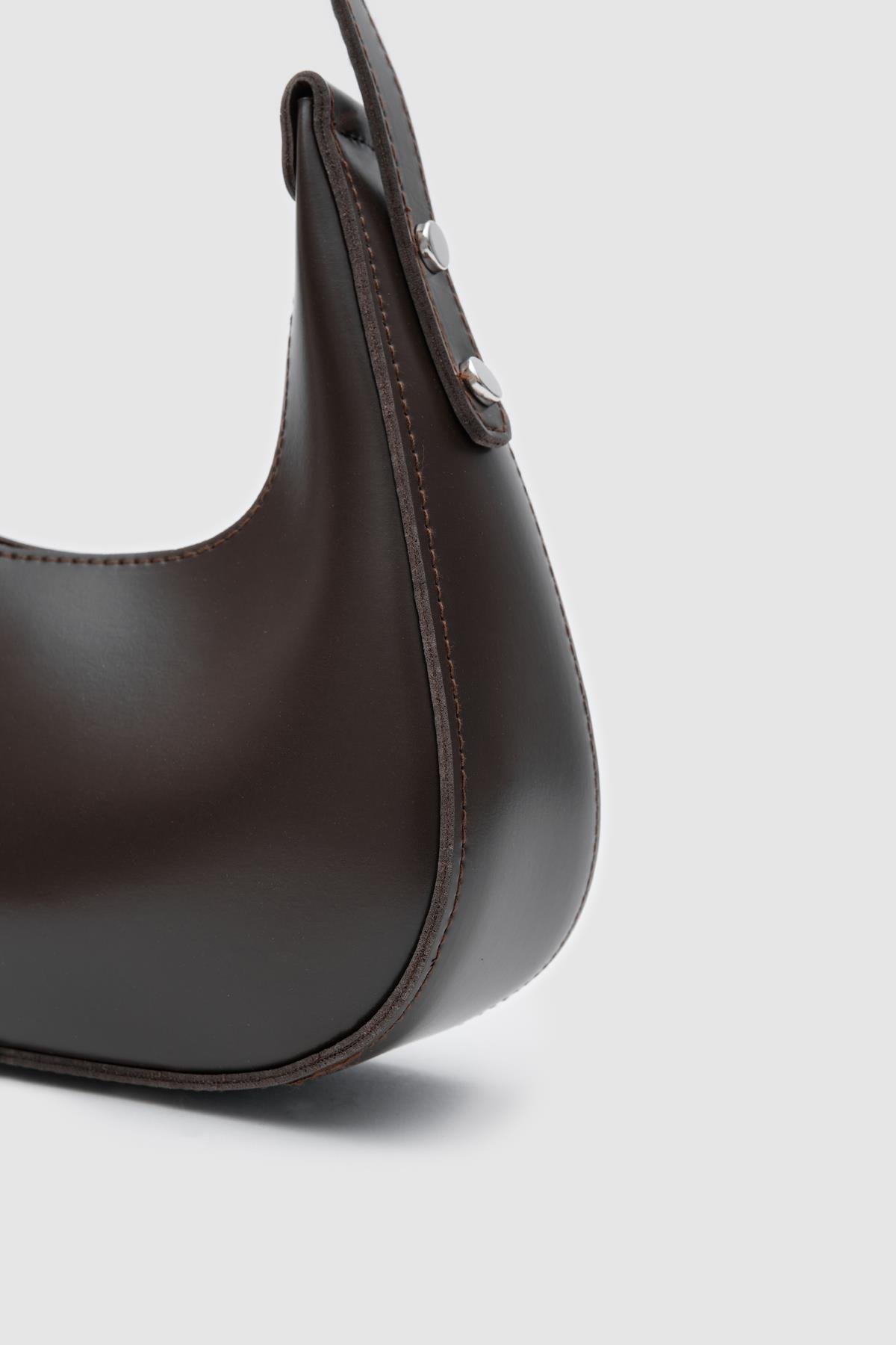 Shulebags Gisou Baget Çanta Acı Kahve görsel 3