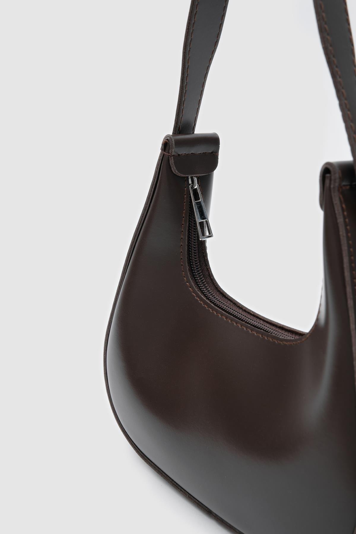 Shulebags Gisou Baget Çanta Acı Kahve görsel 4