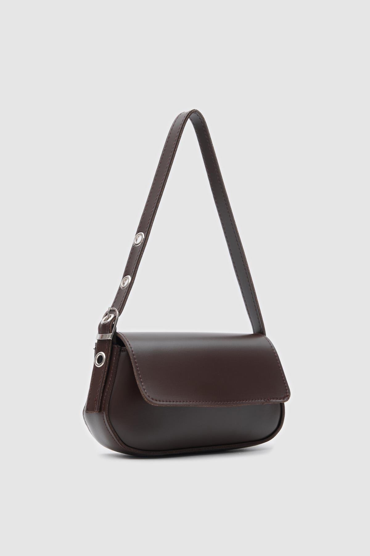 Shulebags Mirage Baget Çanta Acı Kahve görsel 2