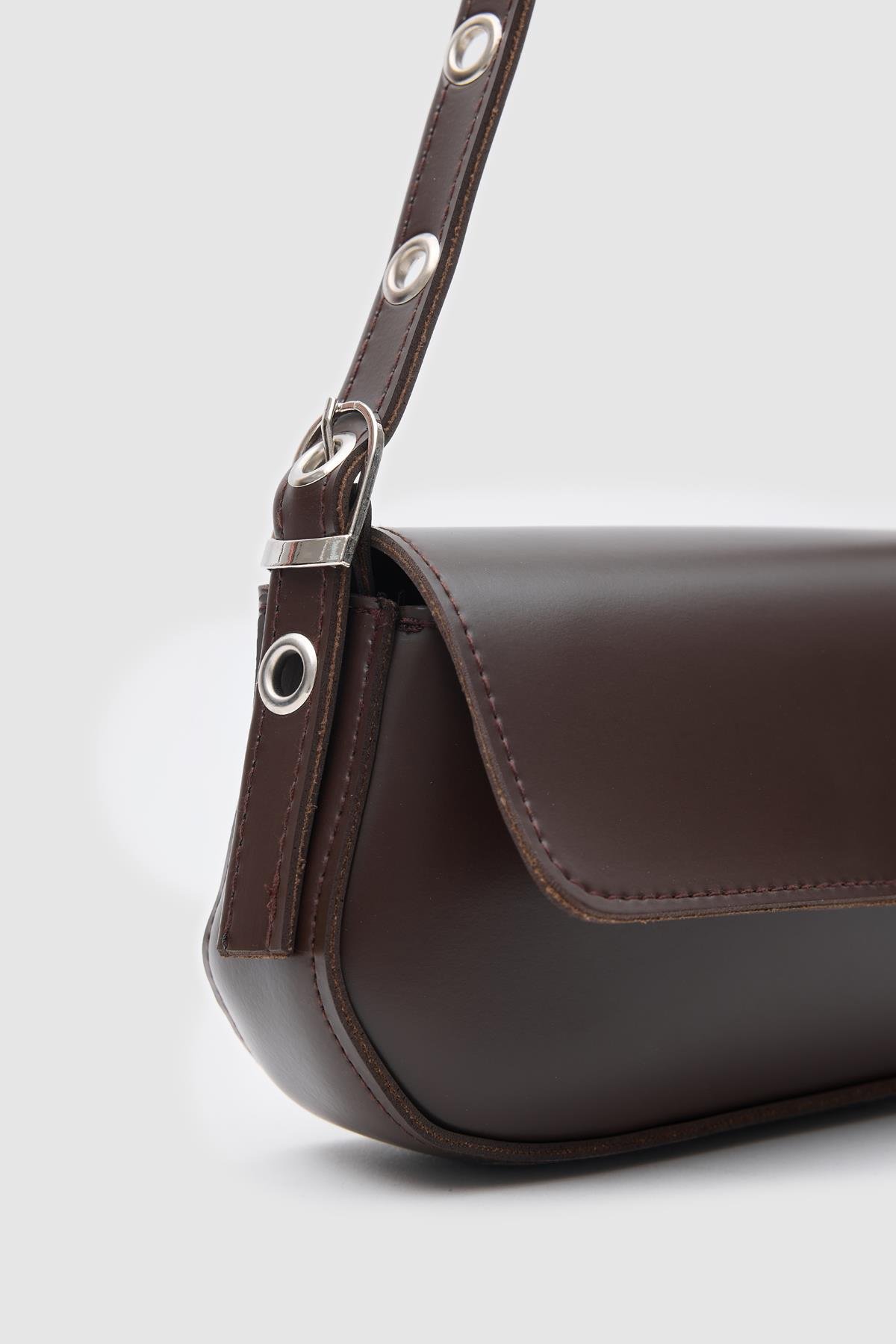 Shulebags Mirage Baget Çanta Acı Kahve görsel 3