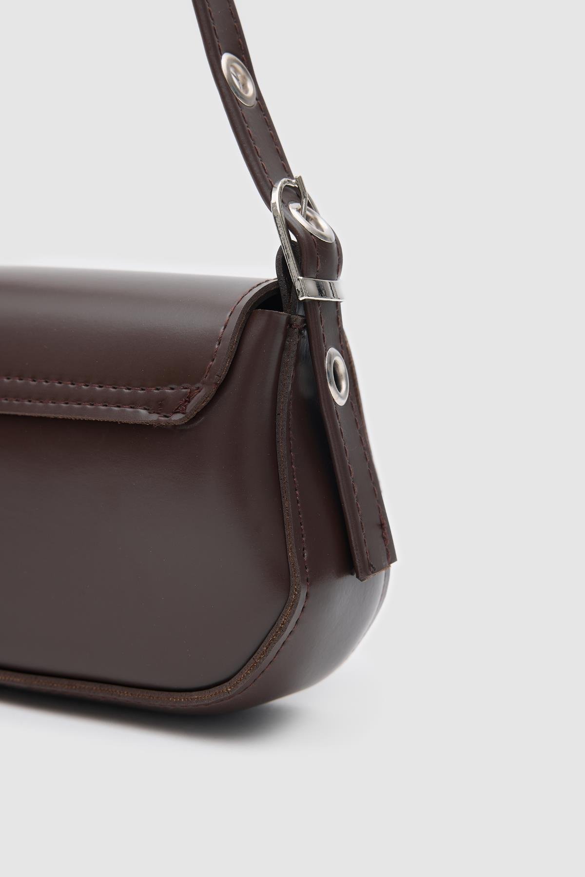 Shulebags Mirage Baget Çanta Acı Kahve görsel 4
