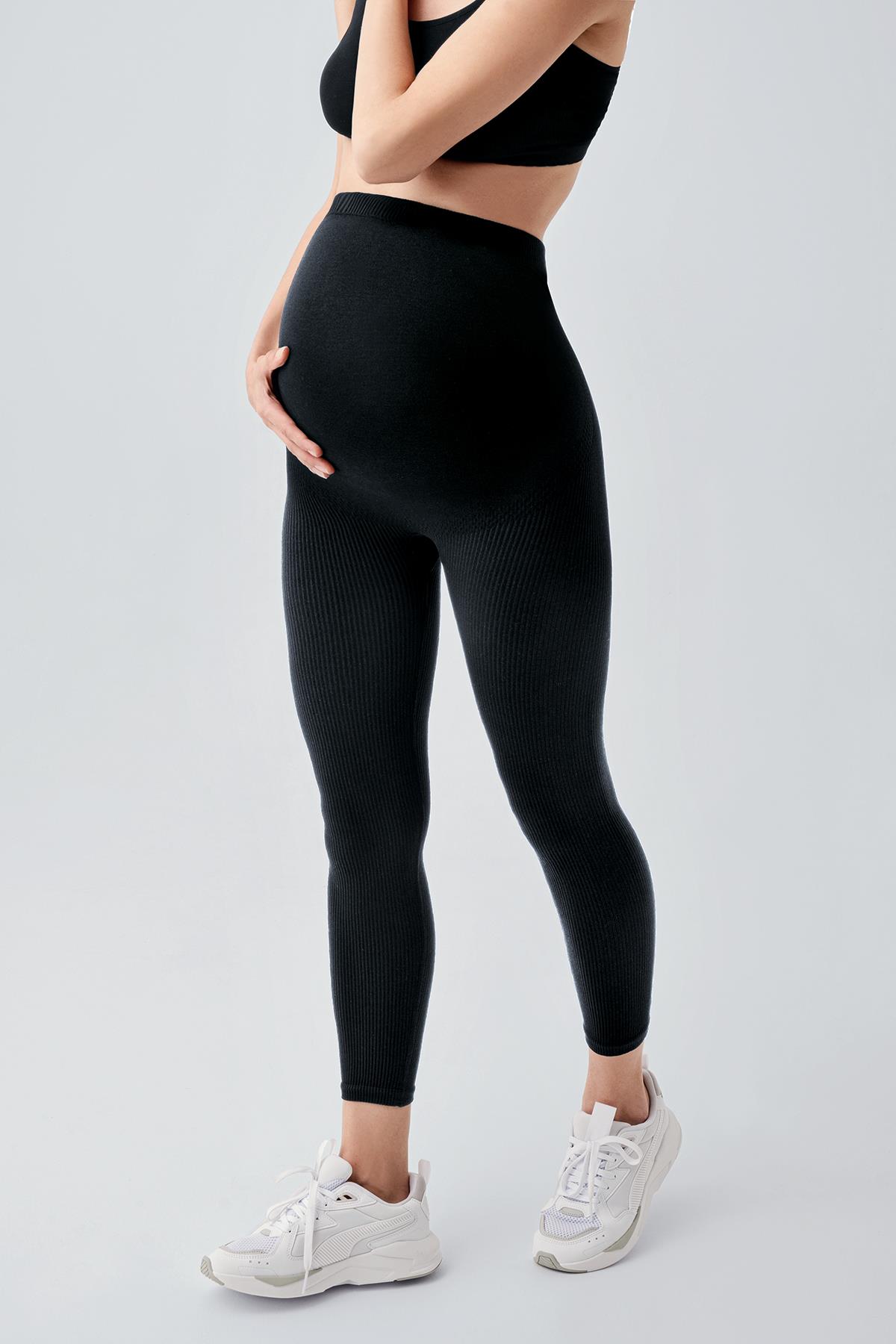 Artış Seamless (Dikişsiz) Fitilli Yüksek Bel Toparlayıcı Ekstra Esnek Spor Hamile Tayt 26FS2 görsel 3