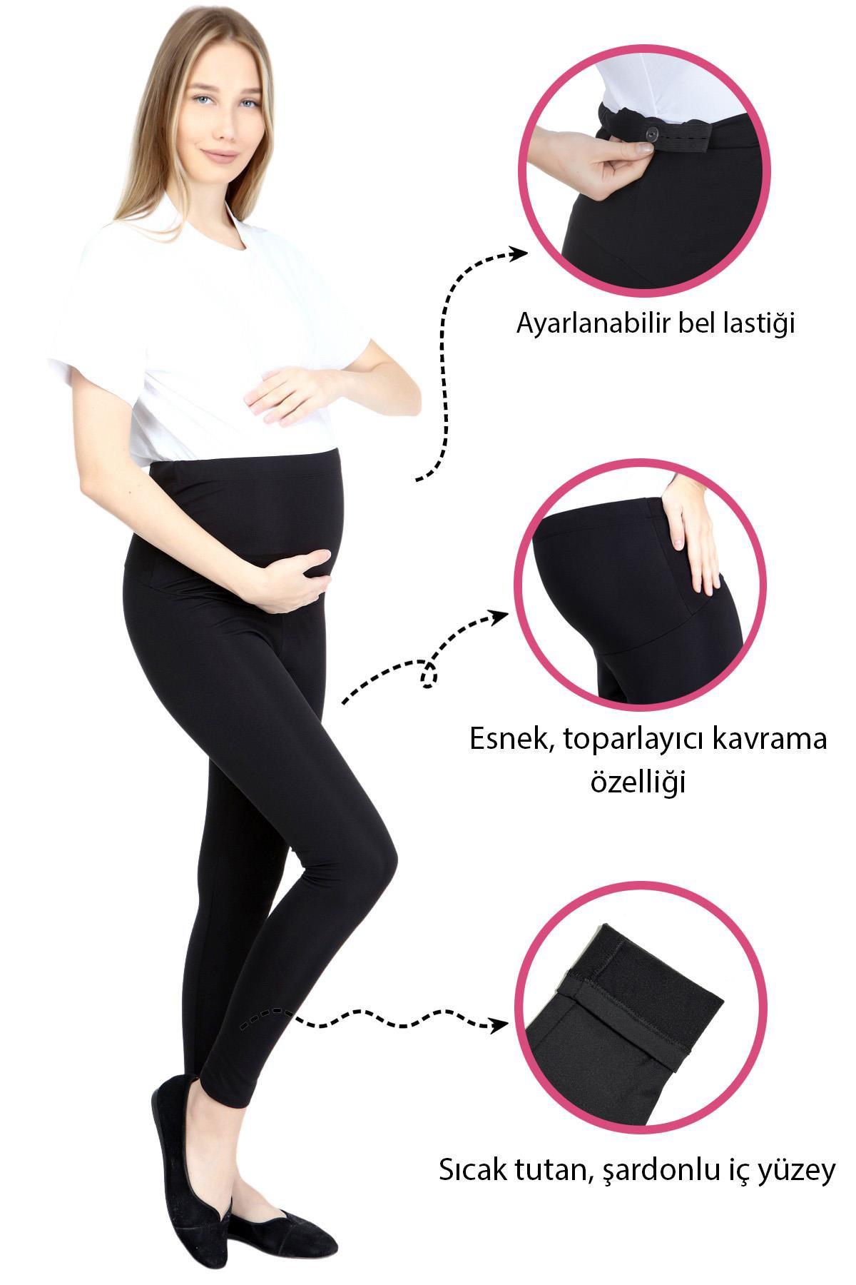 Luvmabelly Beli Ayarlamalı Kadın Kışlık Termal Hamile Tayt