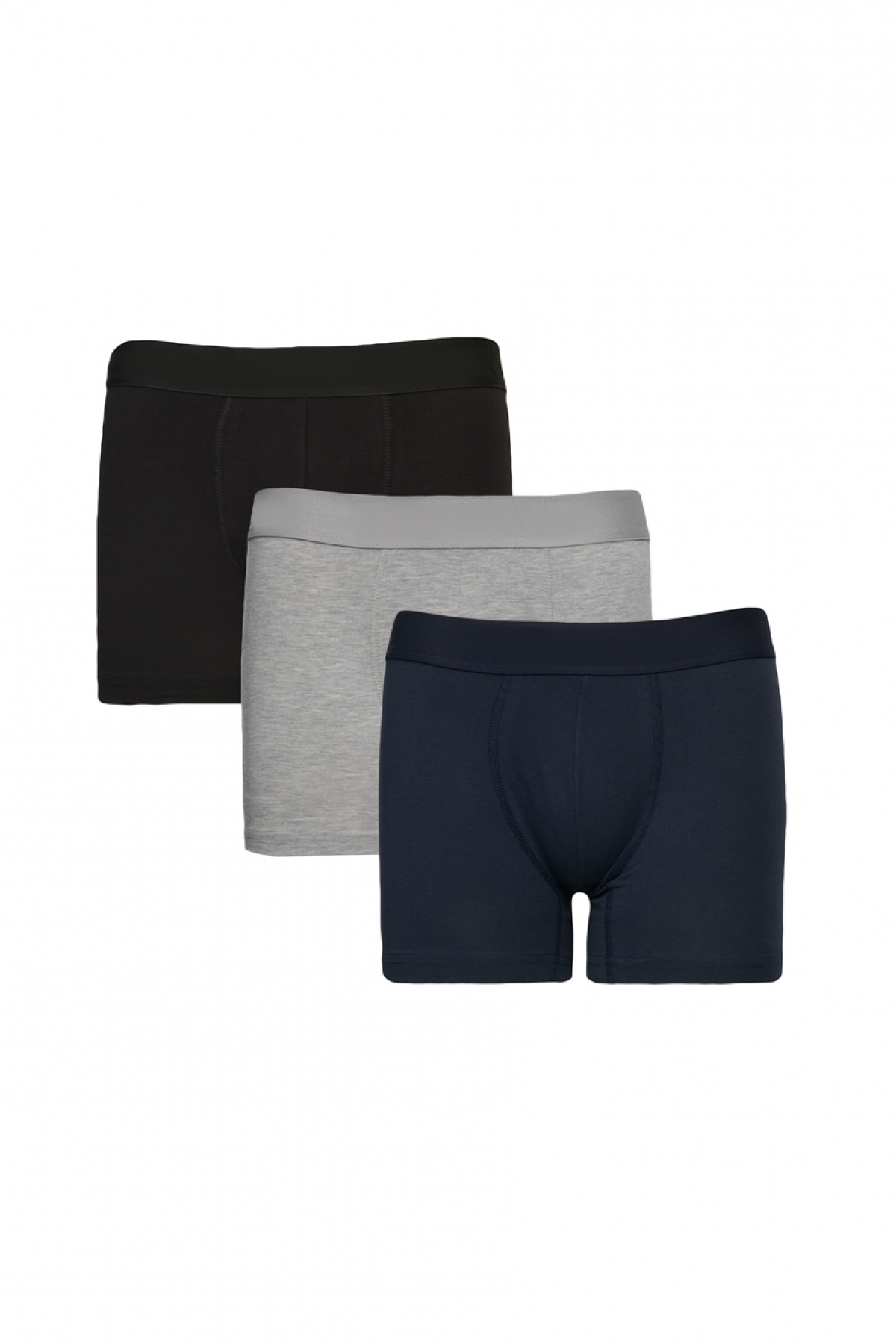 AC&Co / Altınyıldız Classics Erkek Gri-Lacivert Premium Pamuklu 3'lü Paket Esnek Boxer