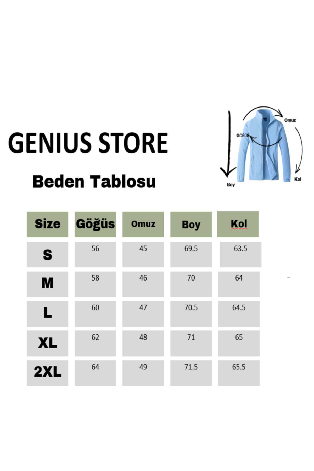 Genius Store Unisex Renkli Tam Polar Erkek Fermuarlı Sweatshirt Hırka görsel 4