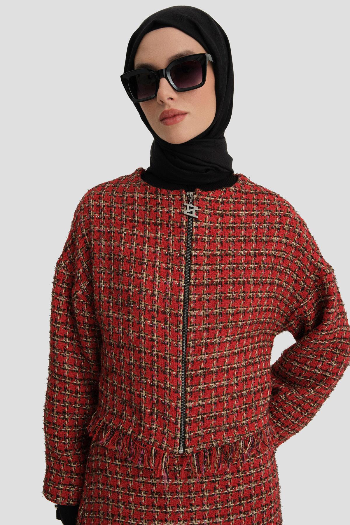 ARMİNE Tüvit Takım 24K6916 Kırmızı görsel 4