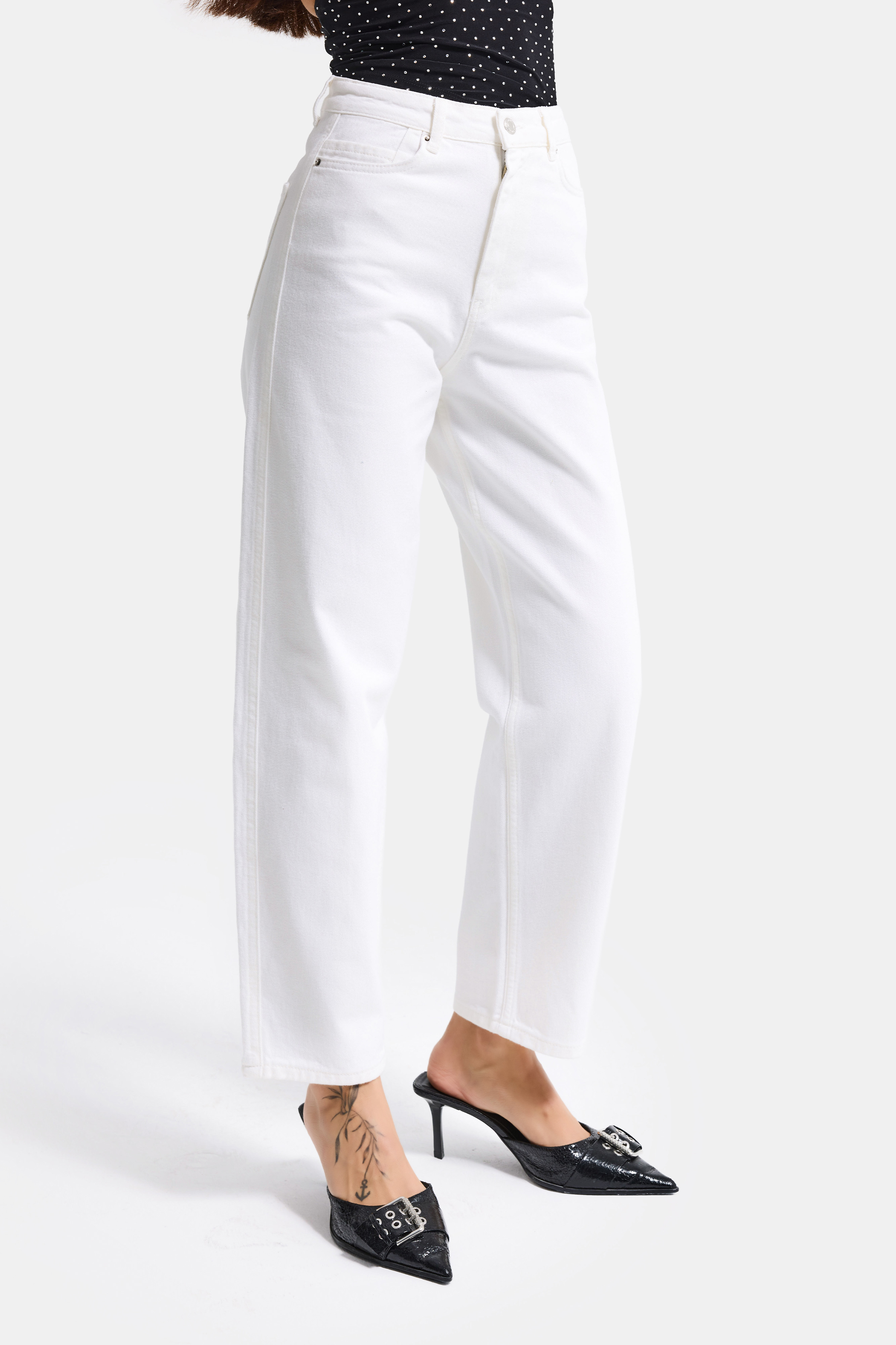 It's Basic Kadın Kırık Beyaz 7s6-101 Relax Fit Denim Jean