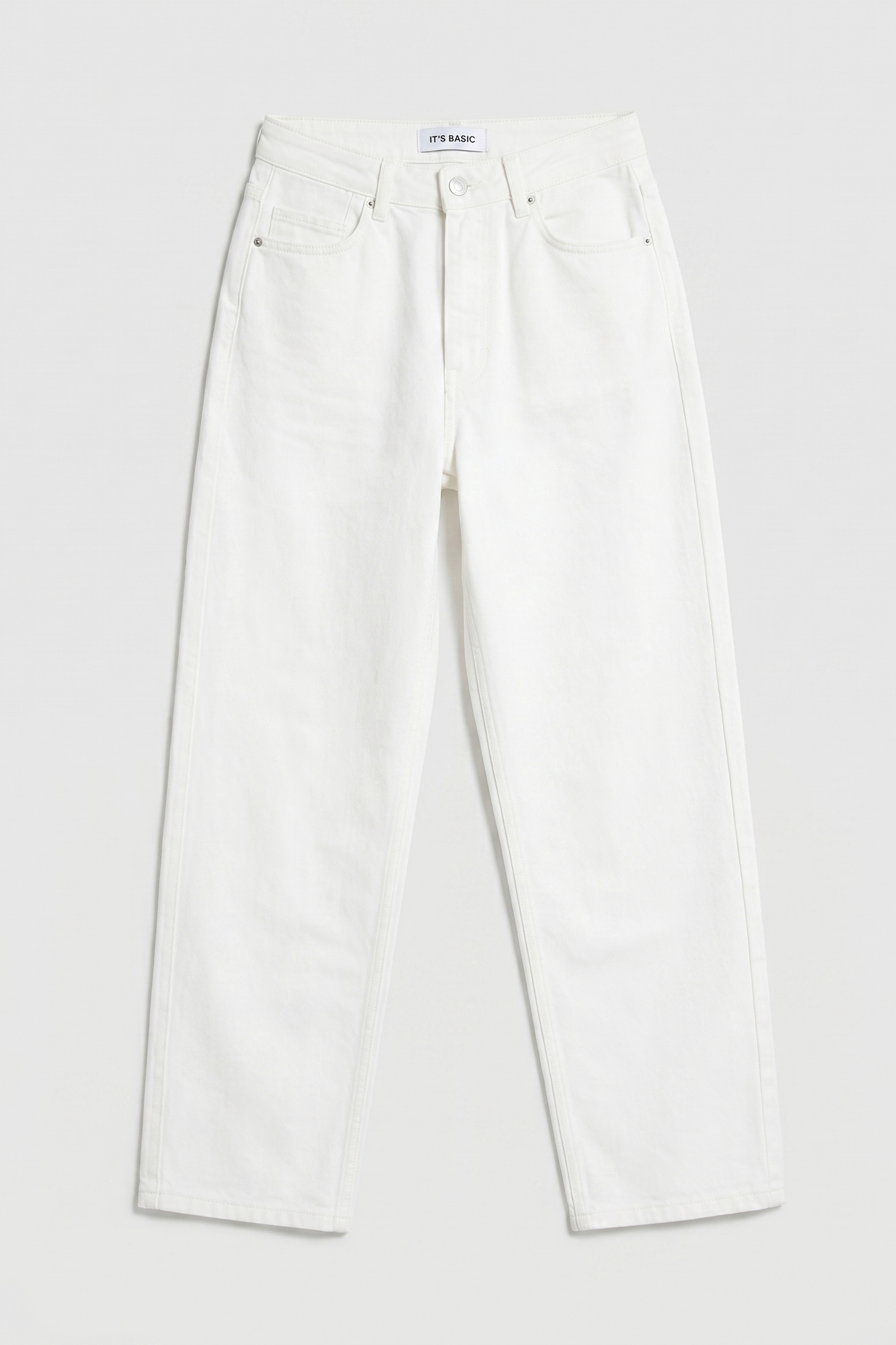 It's Basic Kadın Kırık Beyaz 7s6-101 Relax Fit Denim Jean görsel 5
