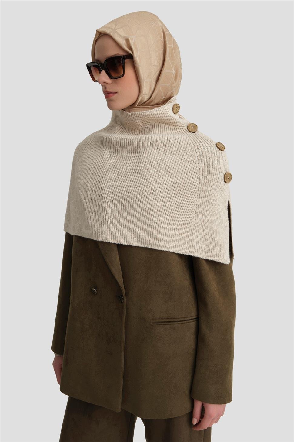 ARMİNE Triko Pelerin 24Kd4224 Bej