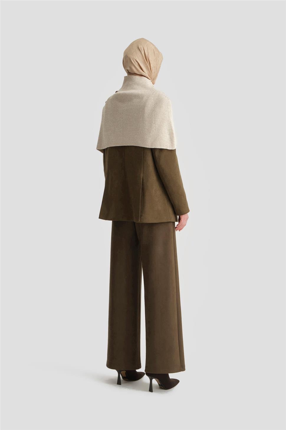 ARMİNE Triko Pelerin 24Kd4224 Bej görsel 4