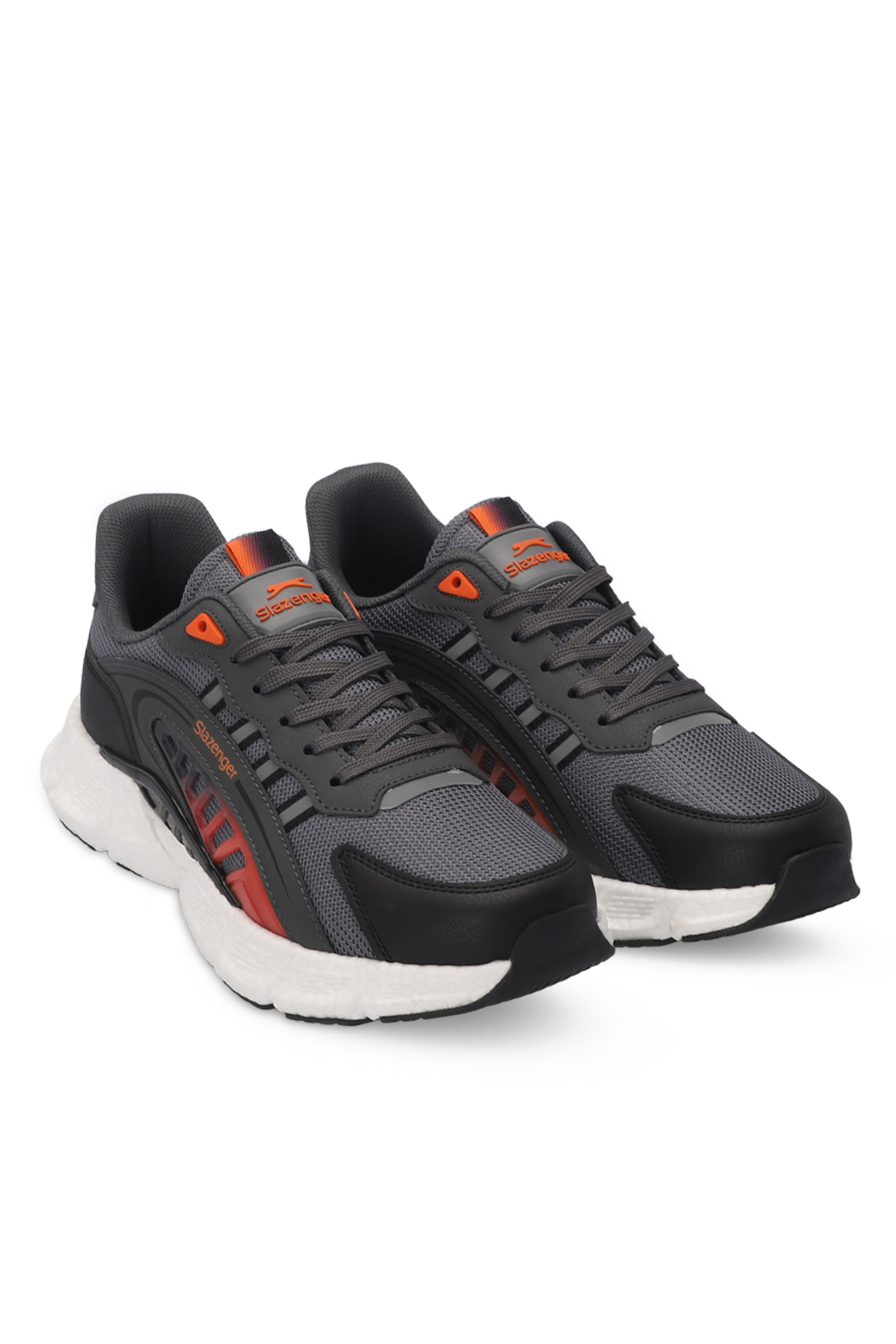 SLAZENGER ZIPLINE Erkek Sneaker Ayakkabı Koyu Gri / Turuncu görsel 2