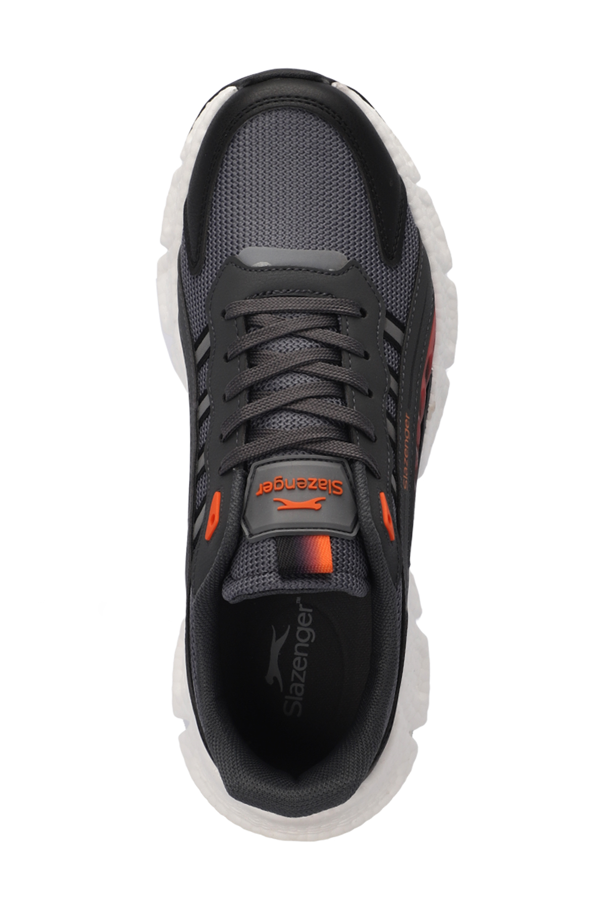 SLAZENGER ZIPLINE Erkek Sneaker Ayakkabı Koyu Gri / Turuncu görsel 5