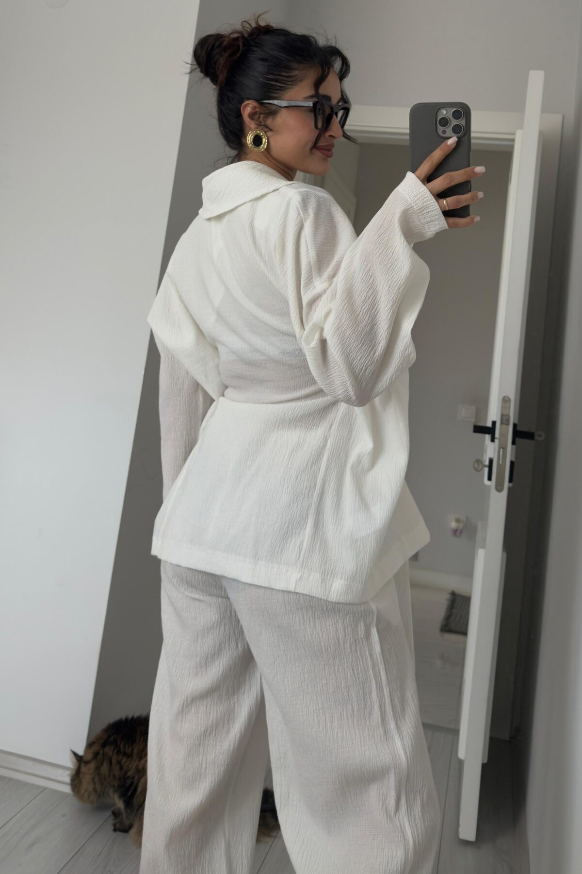 Laluvia Gofre Kumaş Kimono Takım - 51277 görsel 3