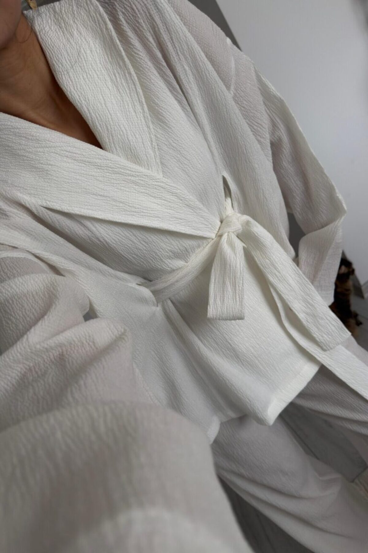 Laluvia Gofre Kumaş Kimono Takım - 51277 görsel 4