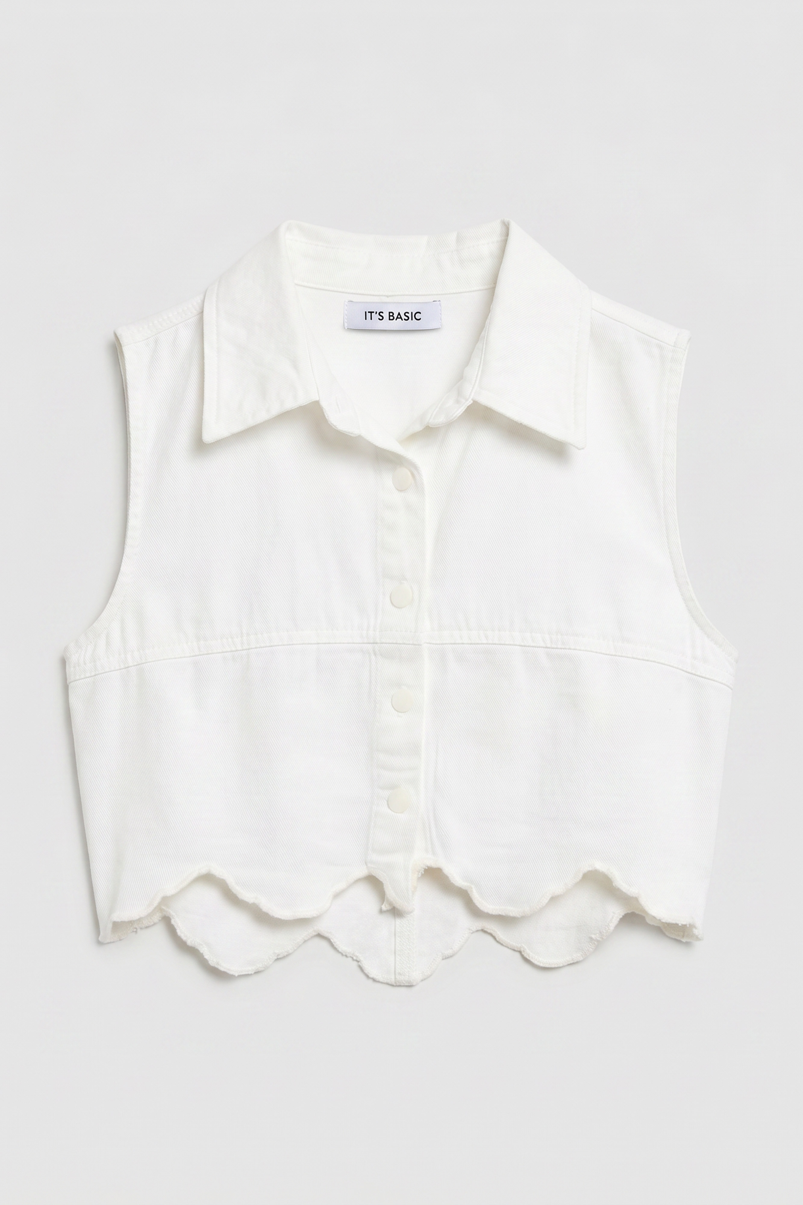 It's Basic Kadın Kırık Beyaz 7s6-101 Crop Fit Dantel Detaylı Tasarım Yelek